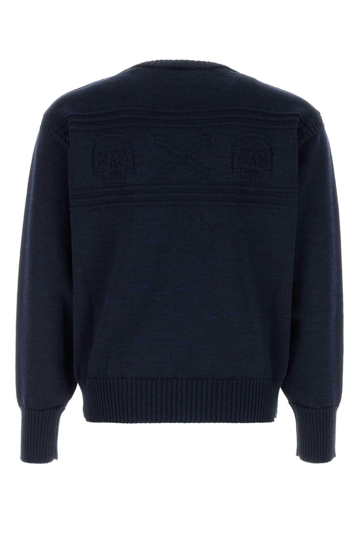 Alexander Mcqueen Men Navy Blue Wool Sweater ALEXANDER MCQUEEN