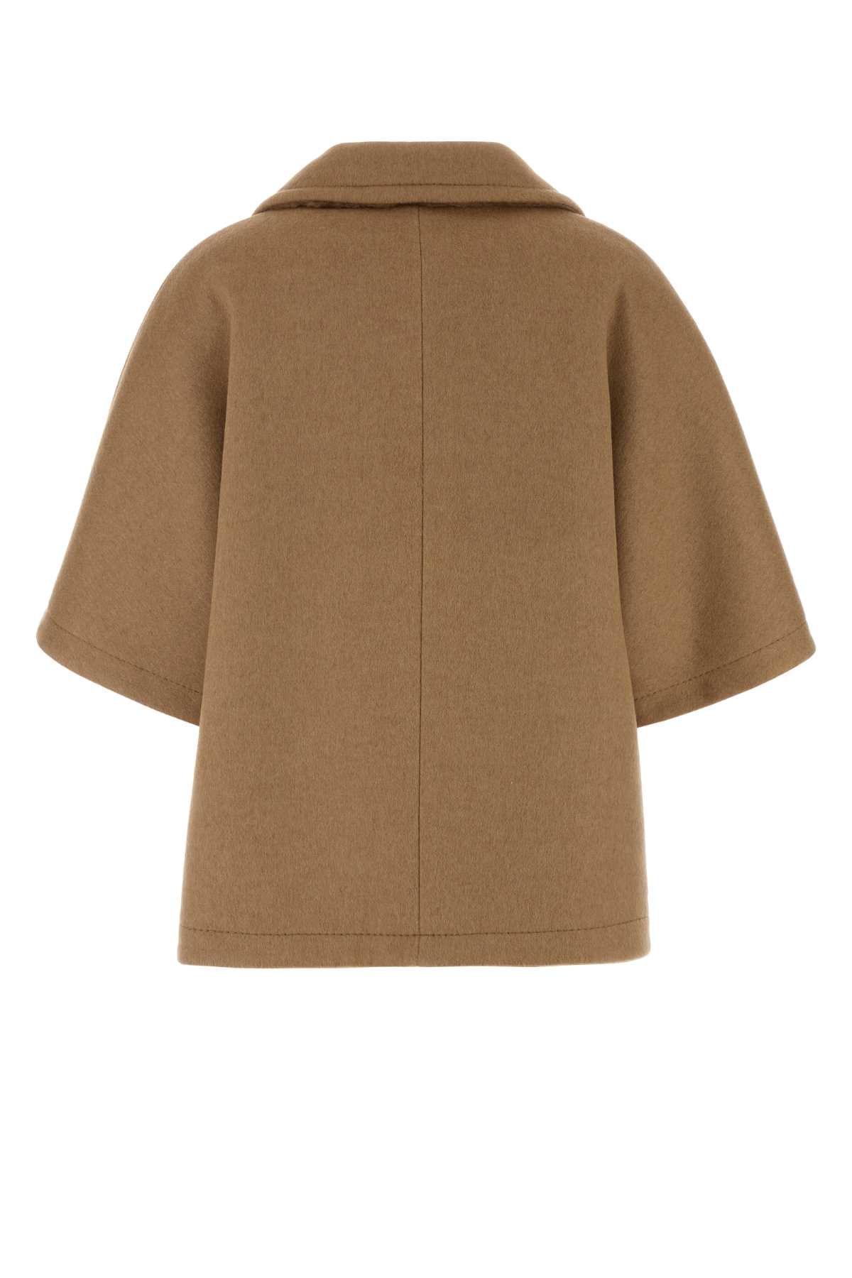 Max Mara Women Beige Camel Memo Cape MAX MARA