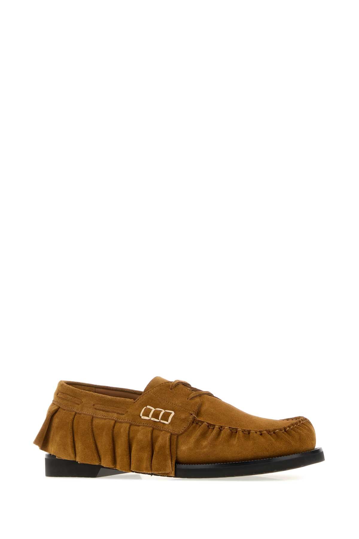 Jw Anderson Men Camel Suede Loafers J.W. ANDERSON