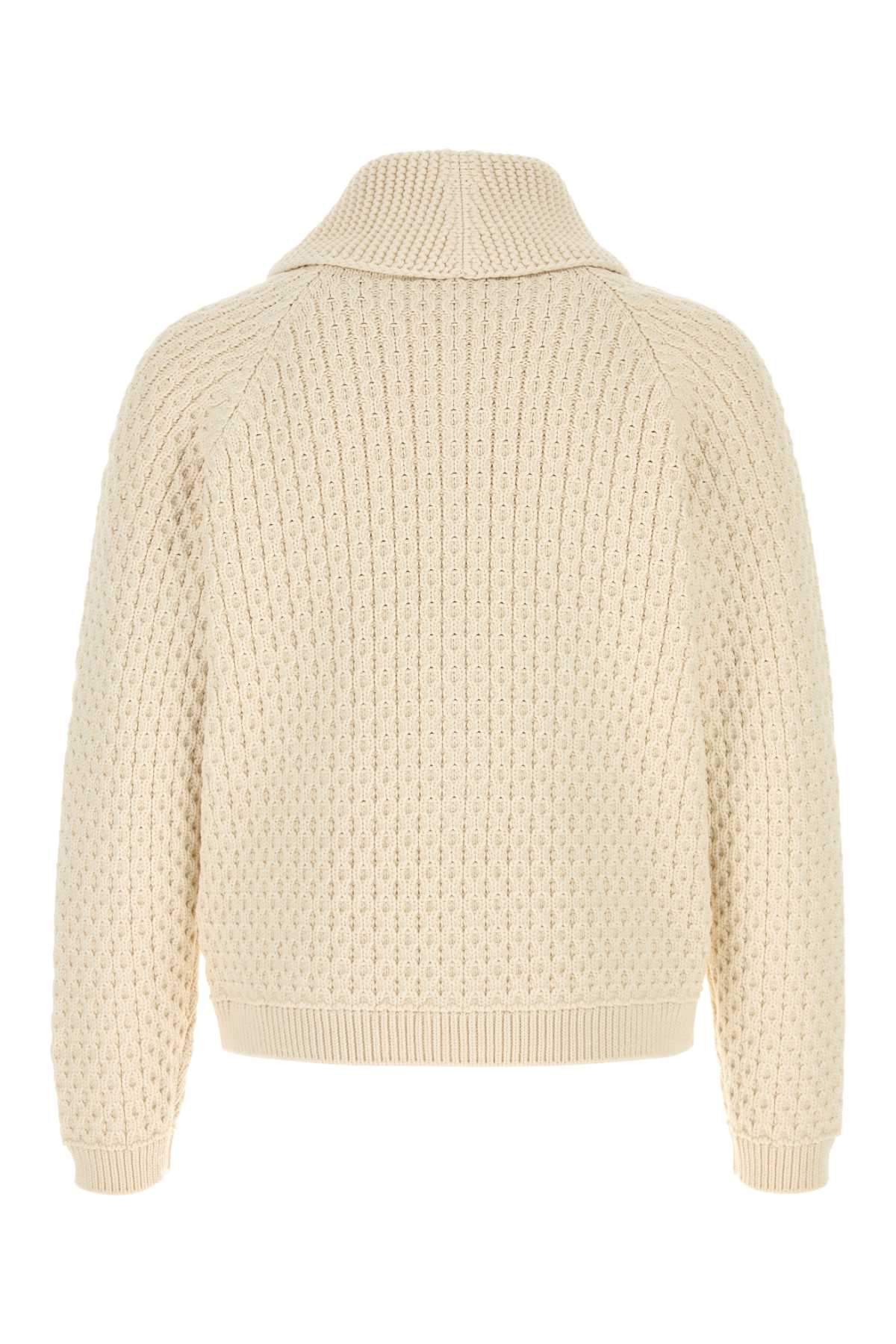 Jw Anderson Men Ivory Cotton Blend Cardigan J.W. ANDERSON