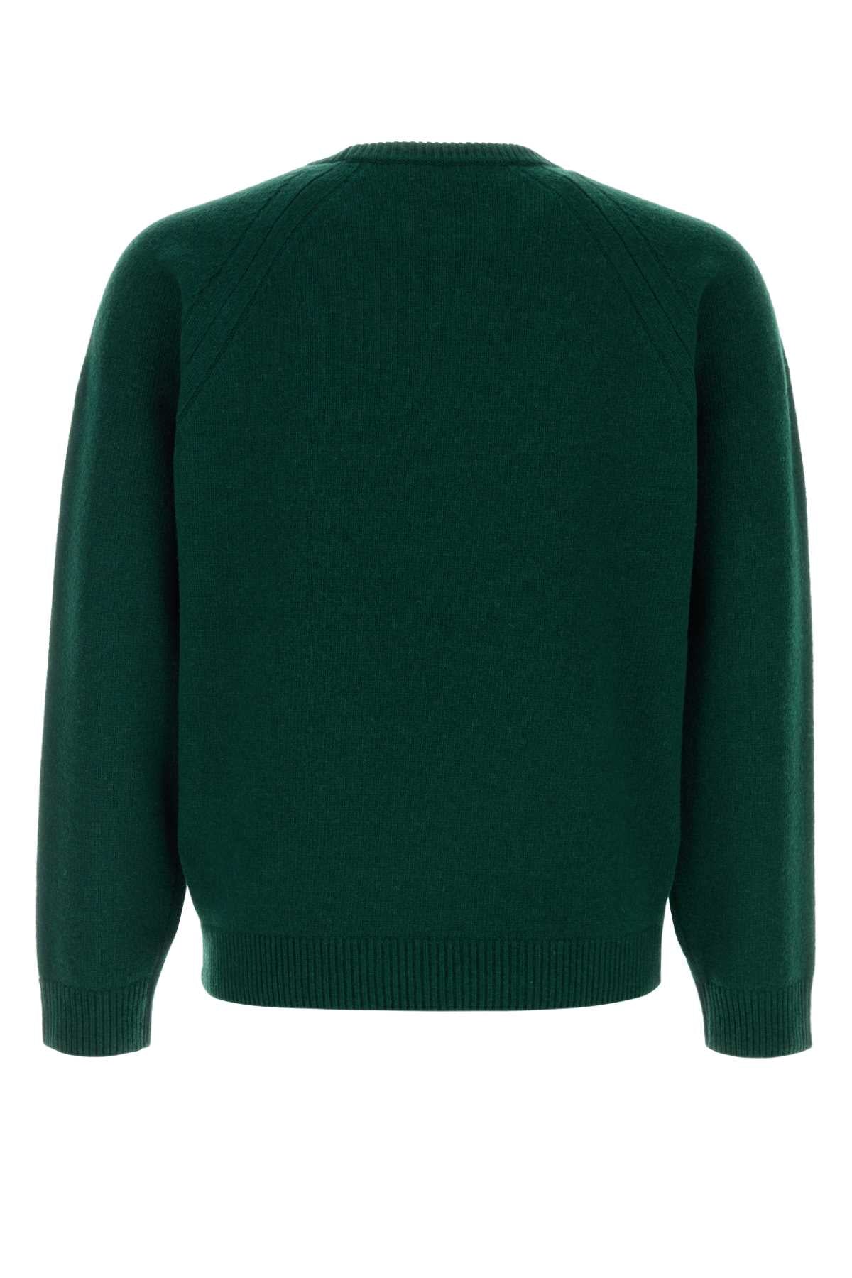 Jw Anderson Men Bottle Green Wool Sweater J.W. ANDERSON