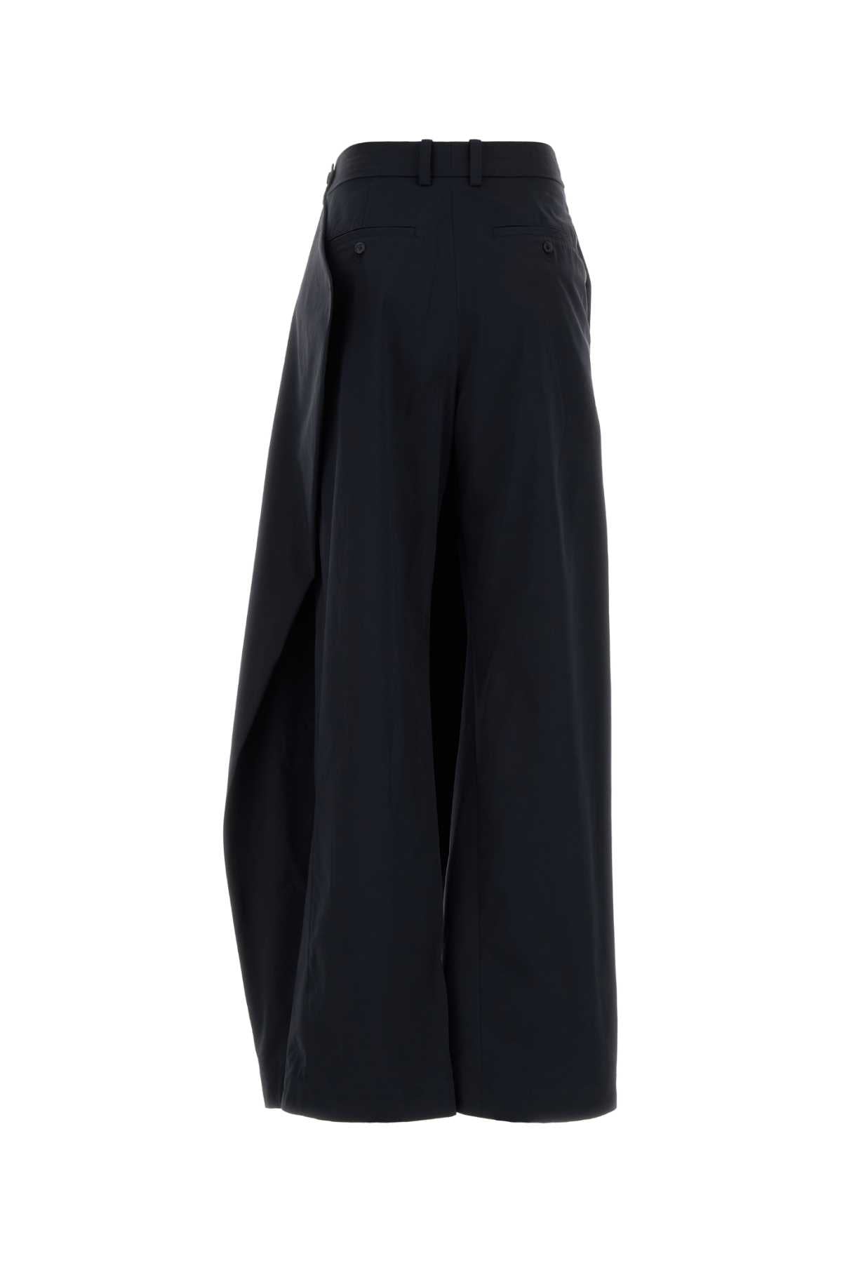 Jw Anderson Women Navy Blue Poplin Wide-Leg Pant J.W. ANDERSON