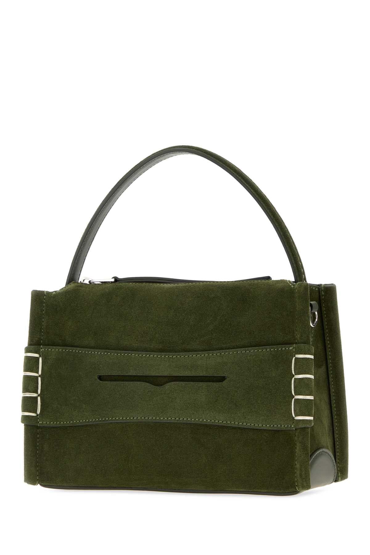 Jw Anderson Women Olive Green Suede Small Loafer Handbag J.W. ANDERSON