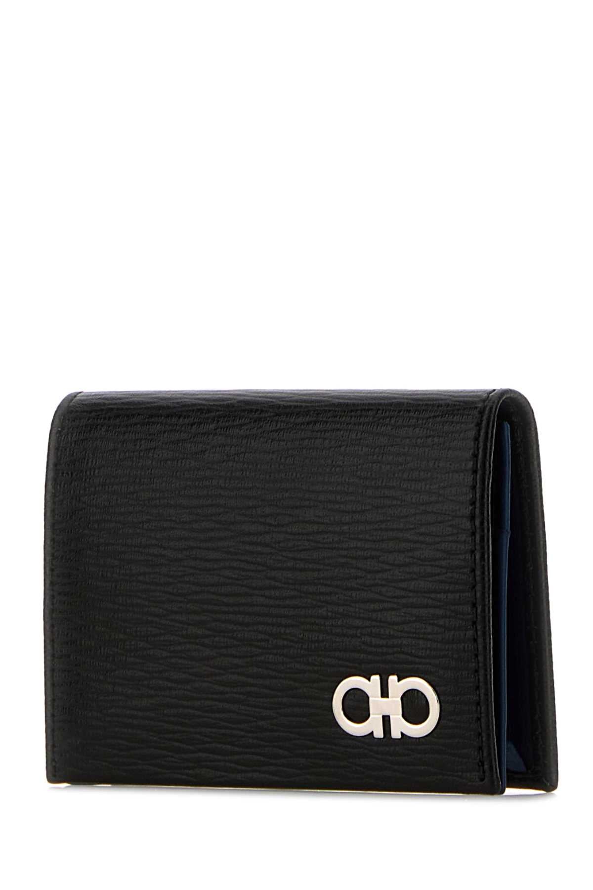 Salvatore Ferragamo Men Black Leather Card Holder FERRAGAMO