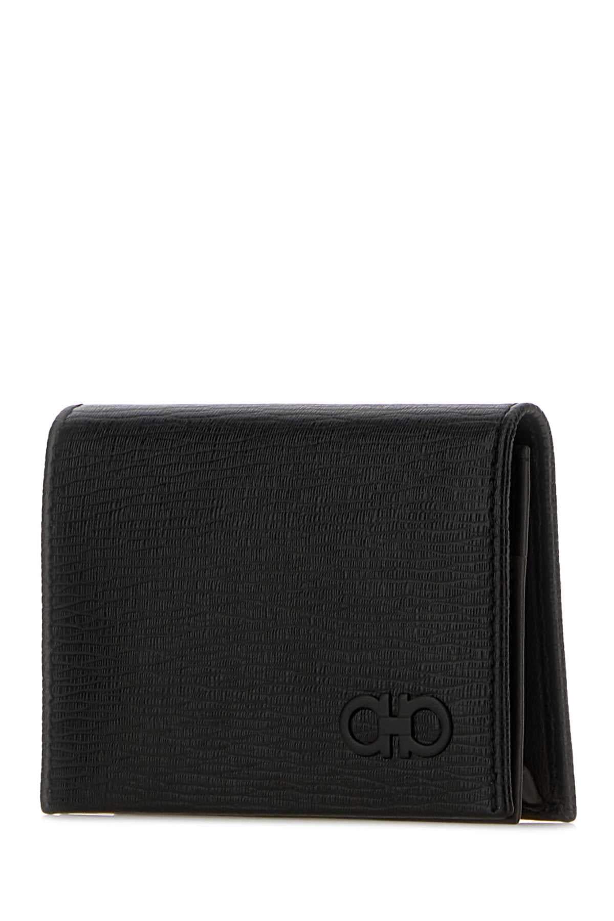 Salvatore Ferragamo Men Black Leather Card Holder FERRAGAMO