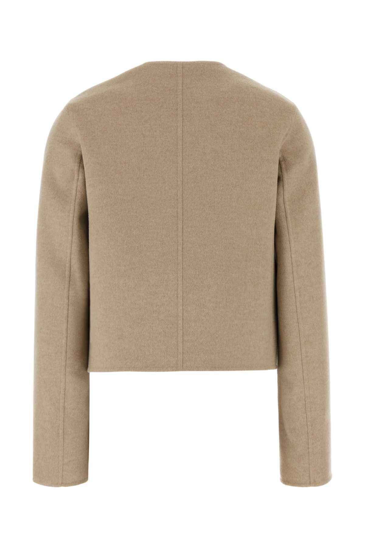 Salvatore Ferragamo Women Sand Wool Blend Blazer FERRAGAMO