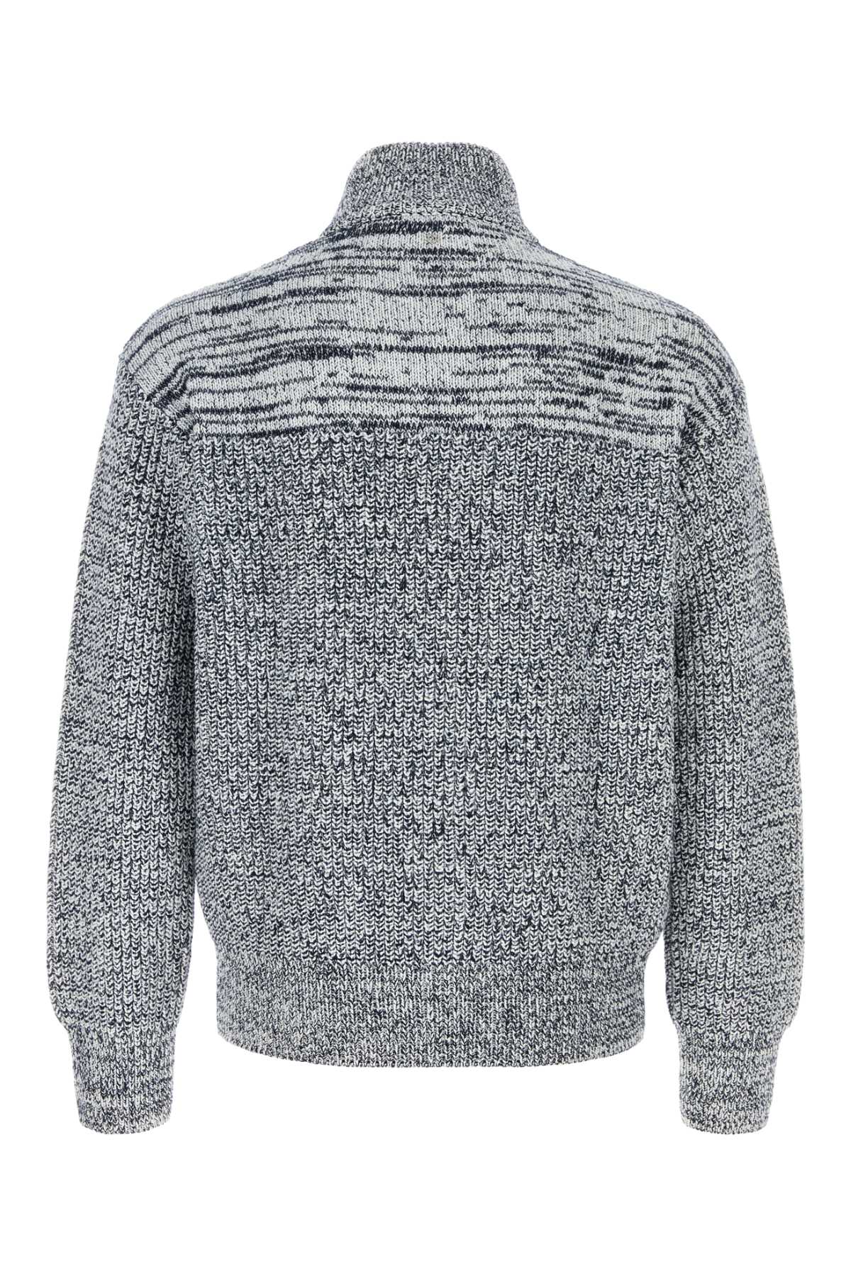 Salvatore Ferragamo Men Two-Tone Cotton Blend Cardigan FERRAGAMO