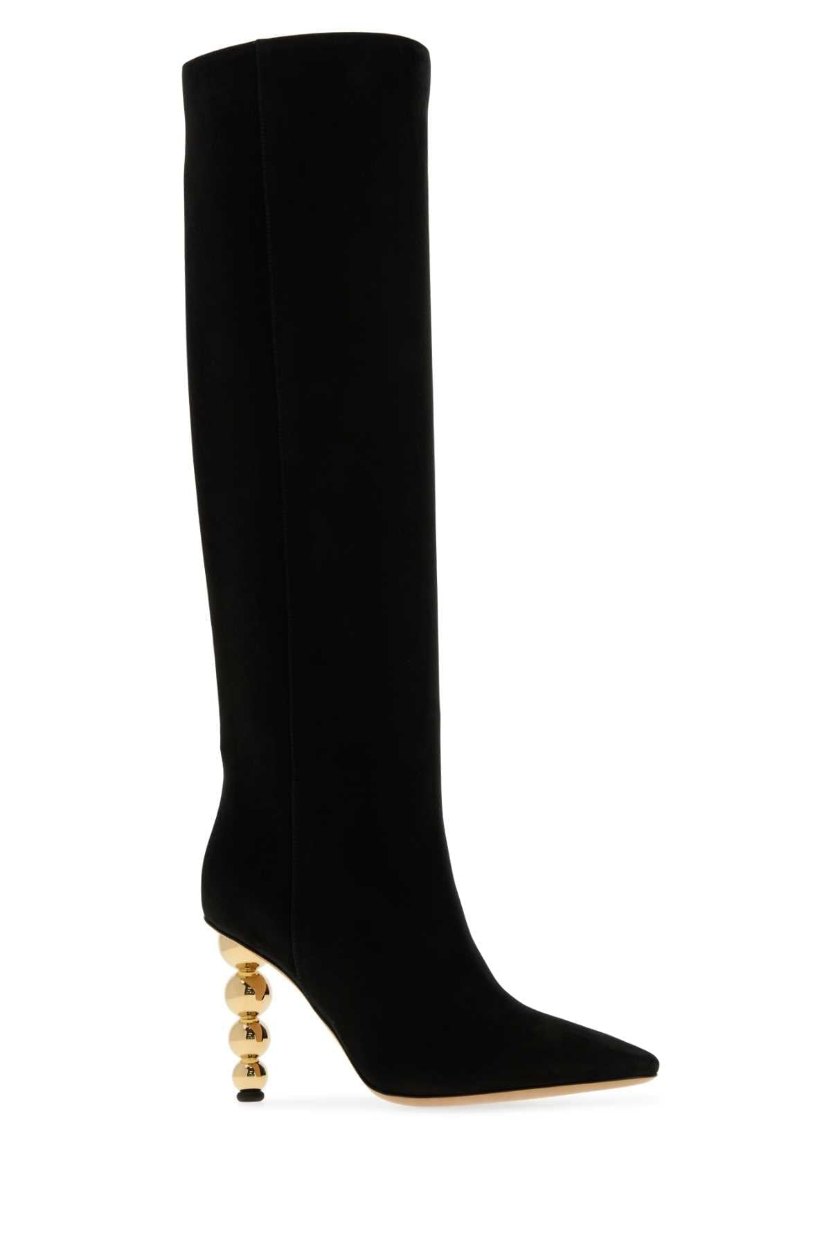 Salvatore Ferragamo Women Black Suede Lotty Boots FERRAGAMO
