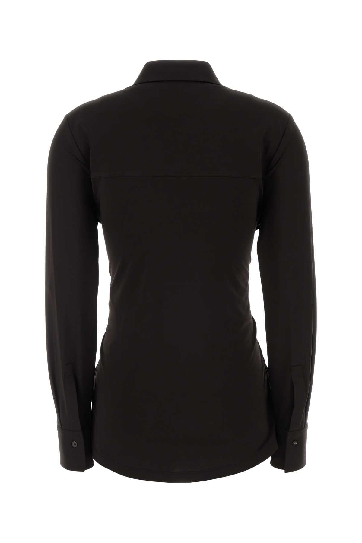 Salvatore Ferragamo Women Dark Brown Stretch Viscose Shirt FERRAGAMO
