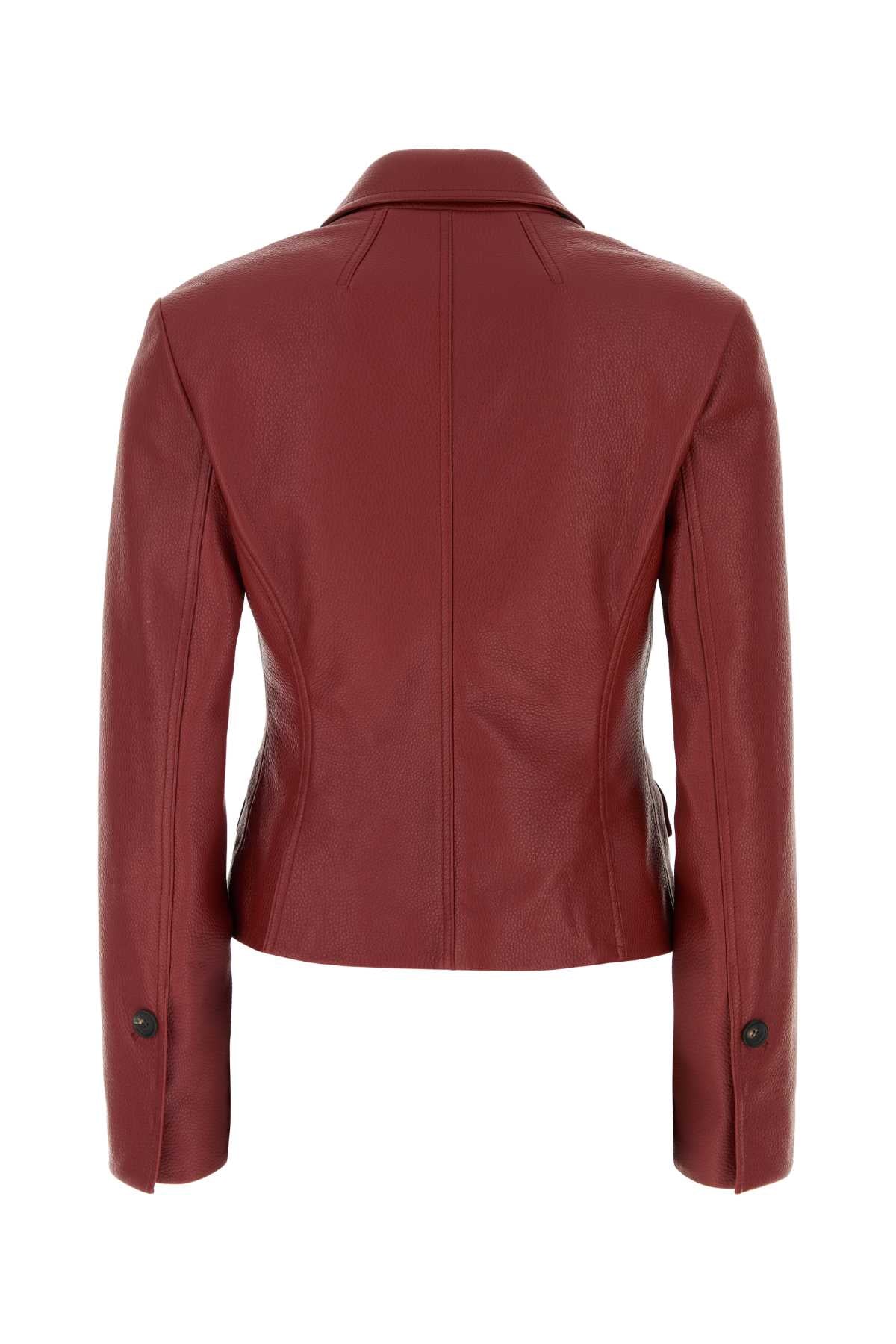 Salvatore Ferragamo Women Red Leather Jacket FERRAGAMO