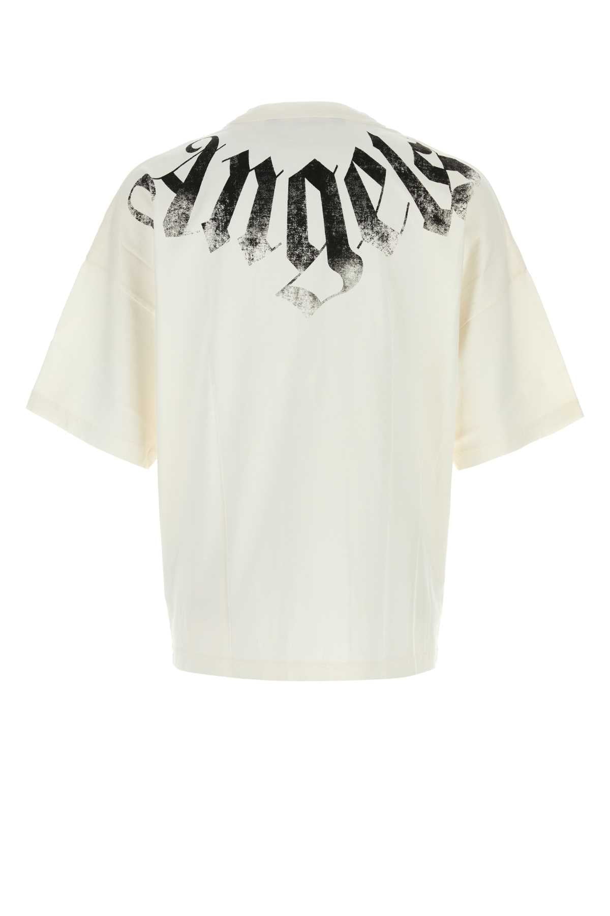 Palm Angels Men White Cotton Oversize T-Shirt PALM ANGELS