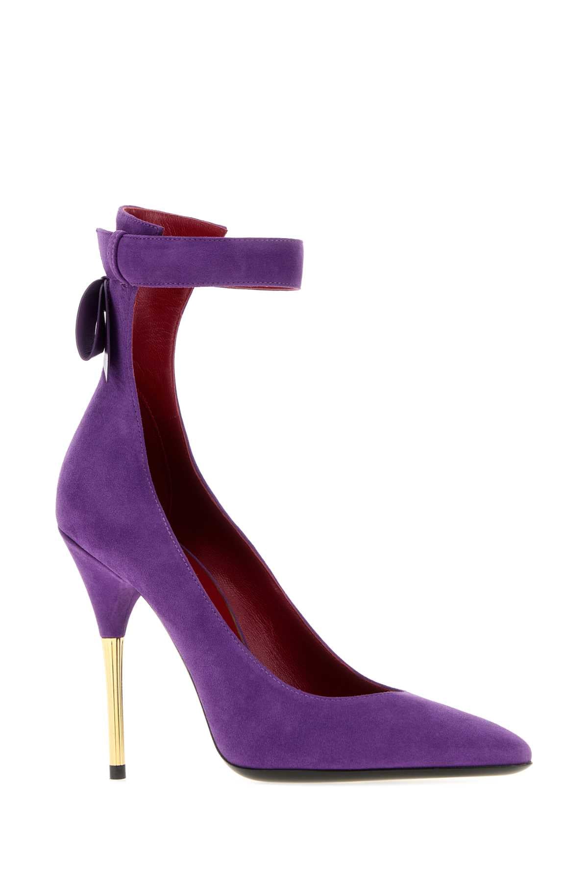 Valentino Garavani Women Purple Suede Pumps VALENTINO GARAVANI