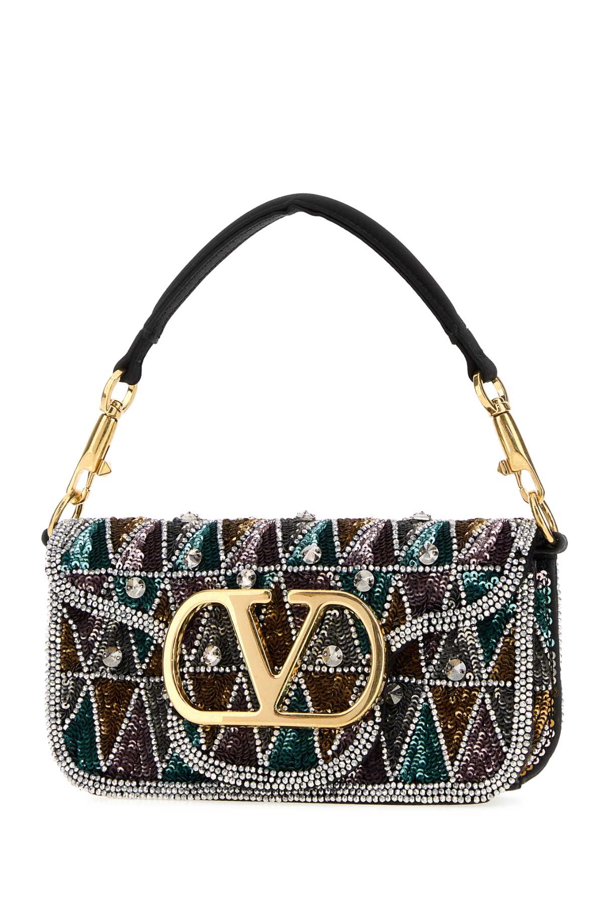 Valentino Garavani Women Embellished Satin Small Locã² Handbag VALENTINO GARAVANI