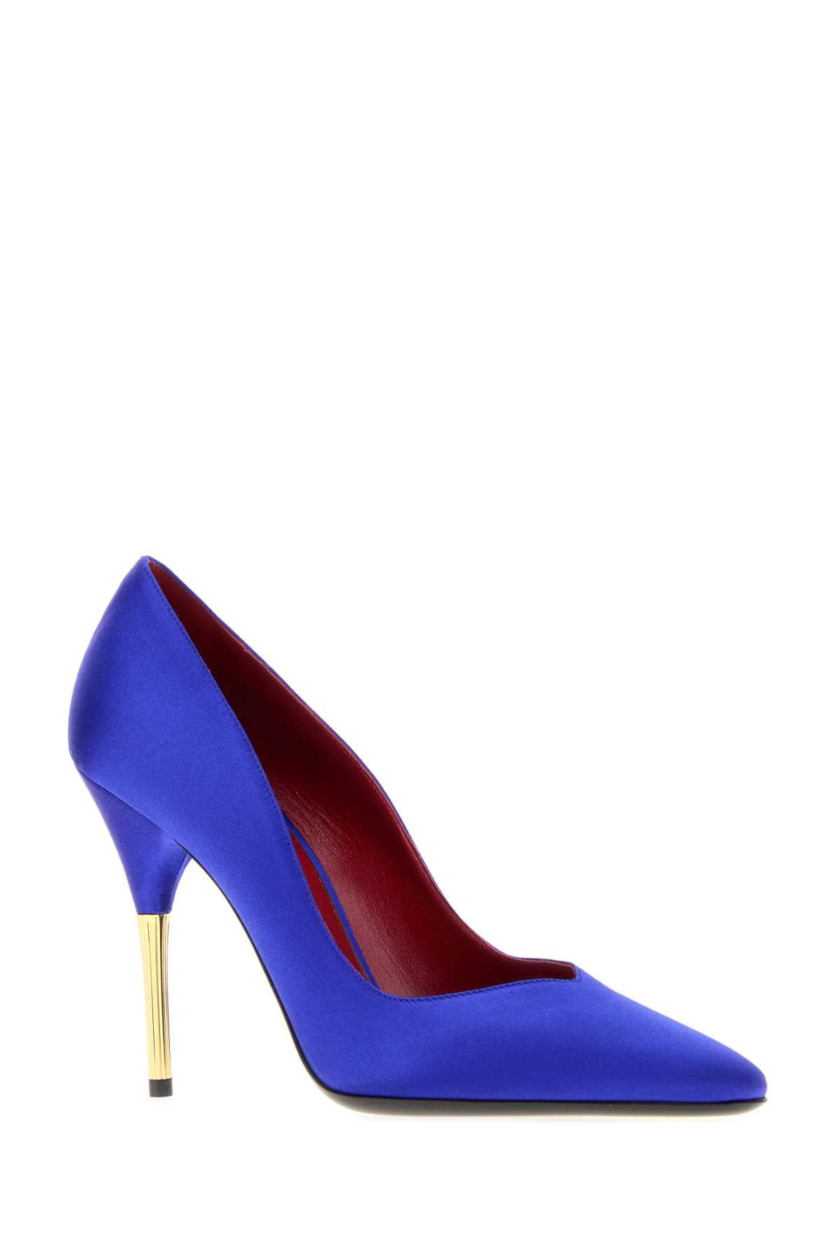 Valentino Garavani Women Electric Blue Satin Pumps VALENTINO GARAVANI