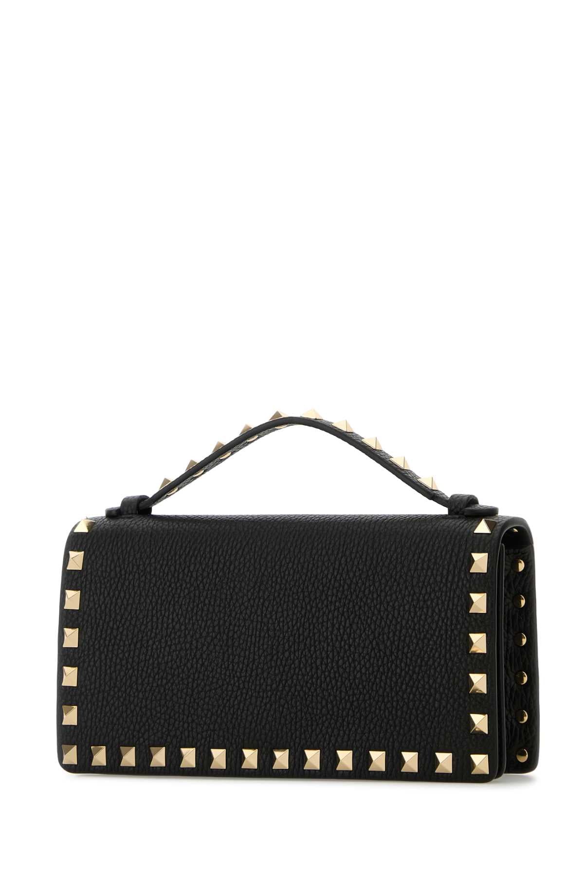 Valentino Garavani Women Black Leather Rockstud Handbag VALENTINO GARAVANI