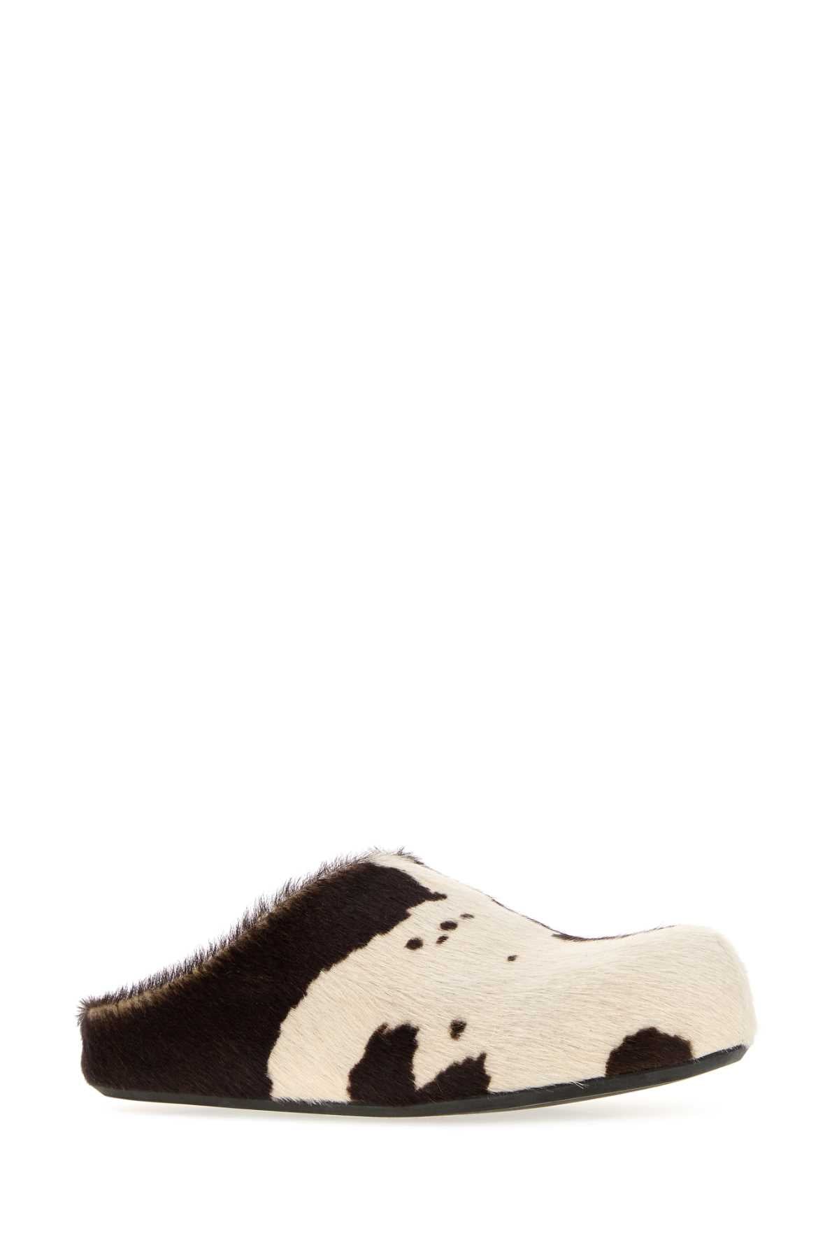 Marni Women Printed Calf Hair Fussbett Slippers MARNI