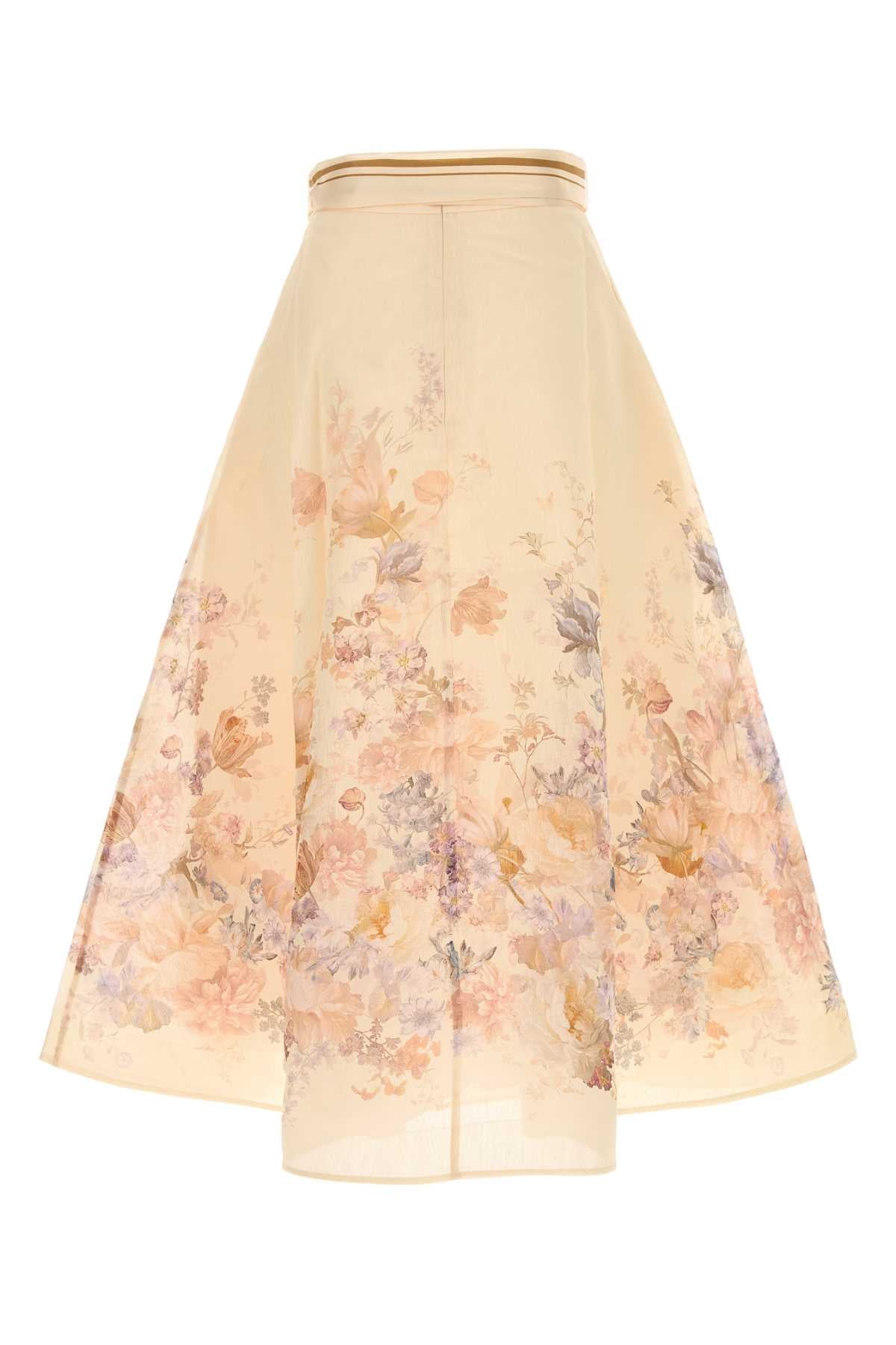 Zimmermann Women Printed Linen Blend Ascent Skirt ZIMMERMANN