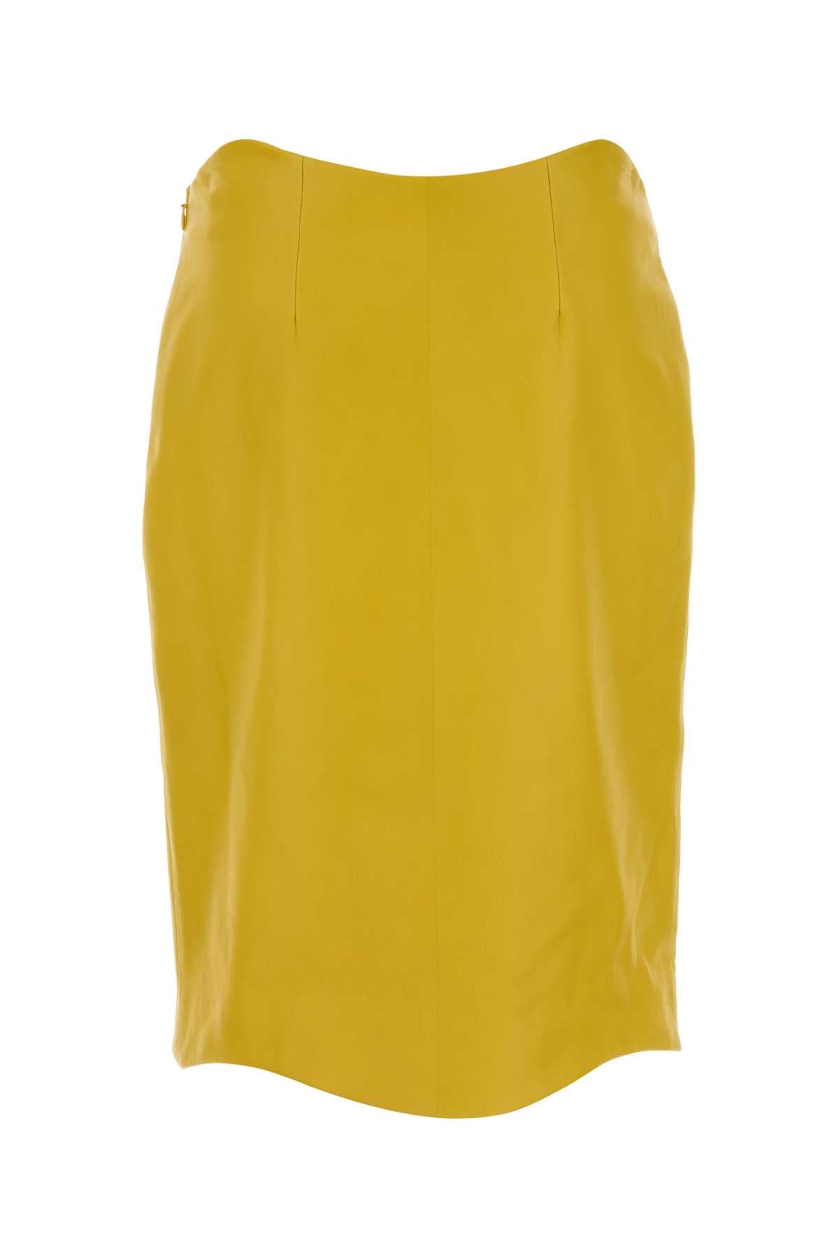 Alaia Women Yellow Leather Skirt ALAIA