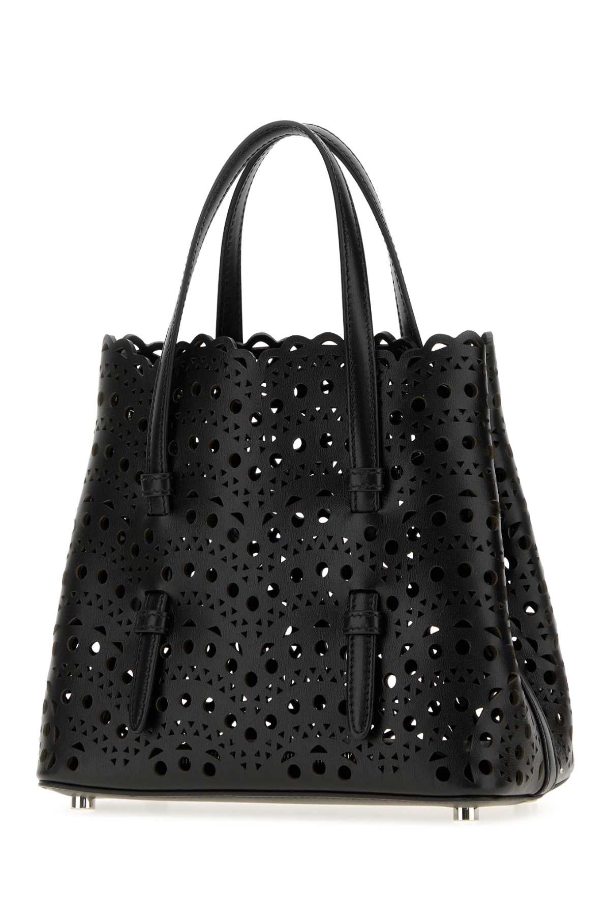 Alaia Women Black Leather Mina 20 Handbag ALAIA