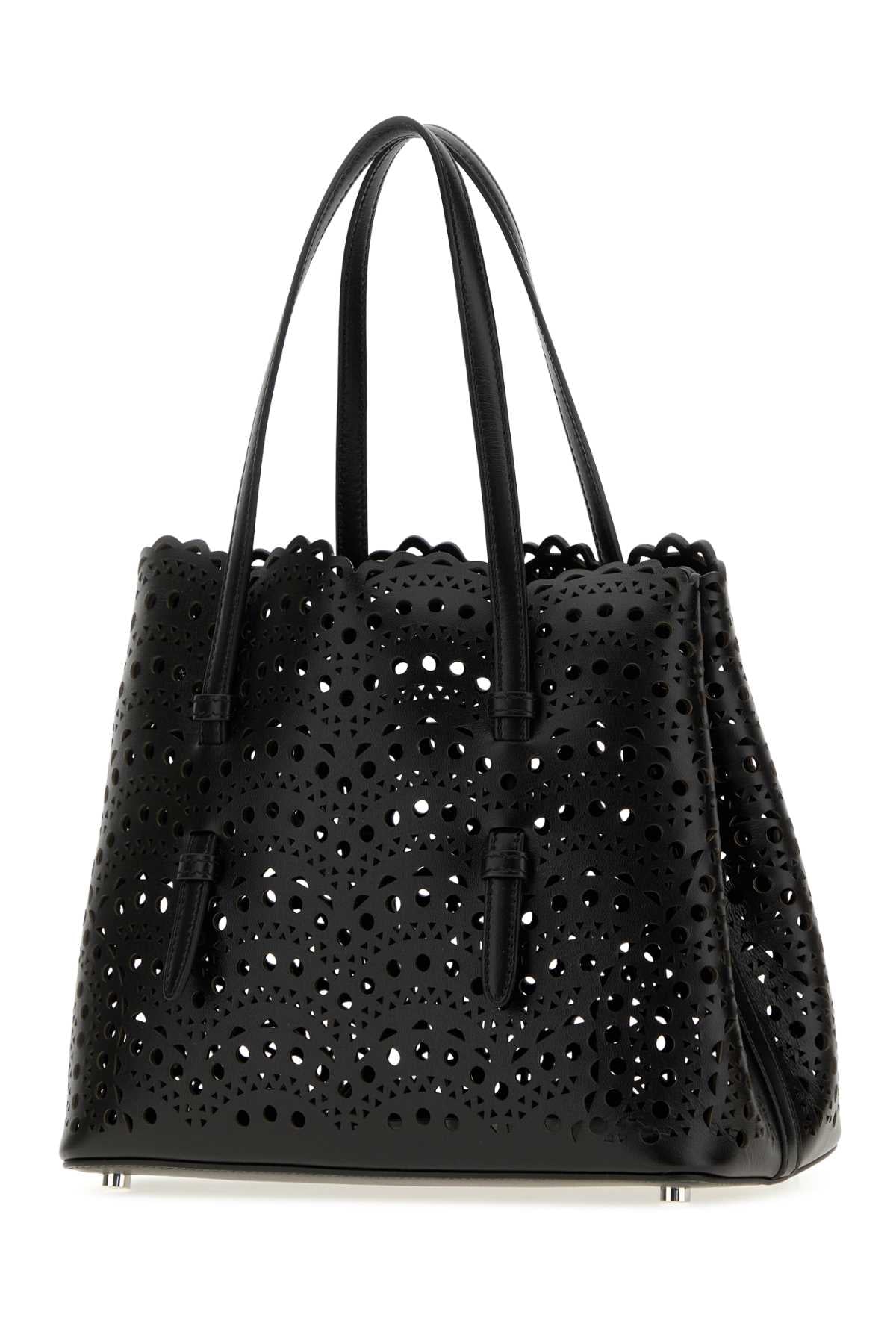 Alaia Women Black Leather Mina 25 Handbag ALAIA