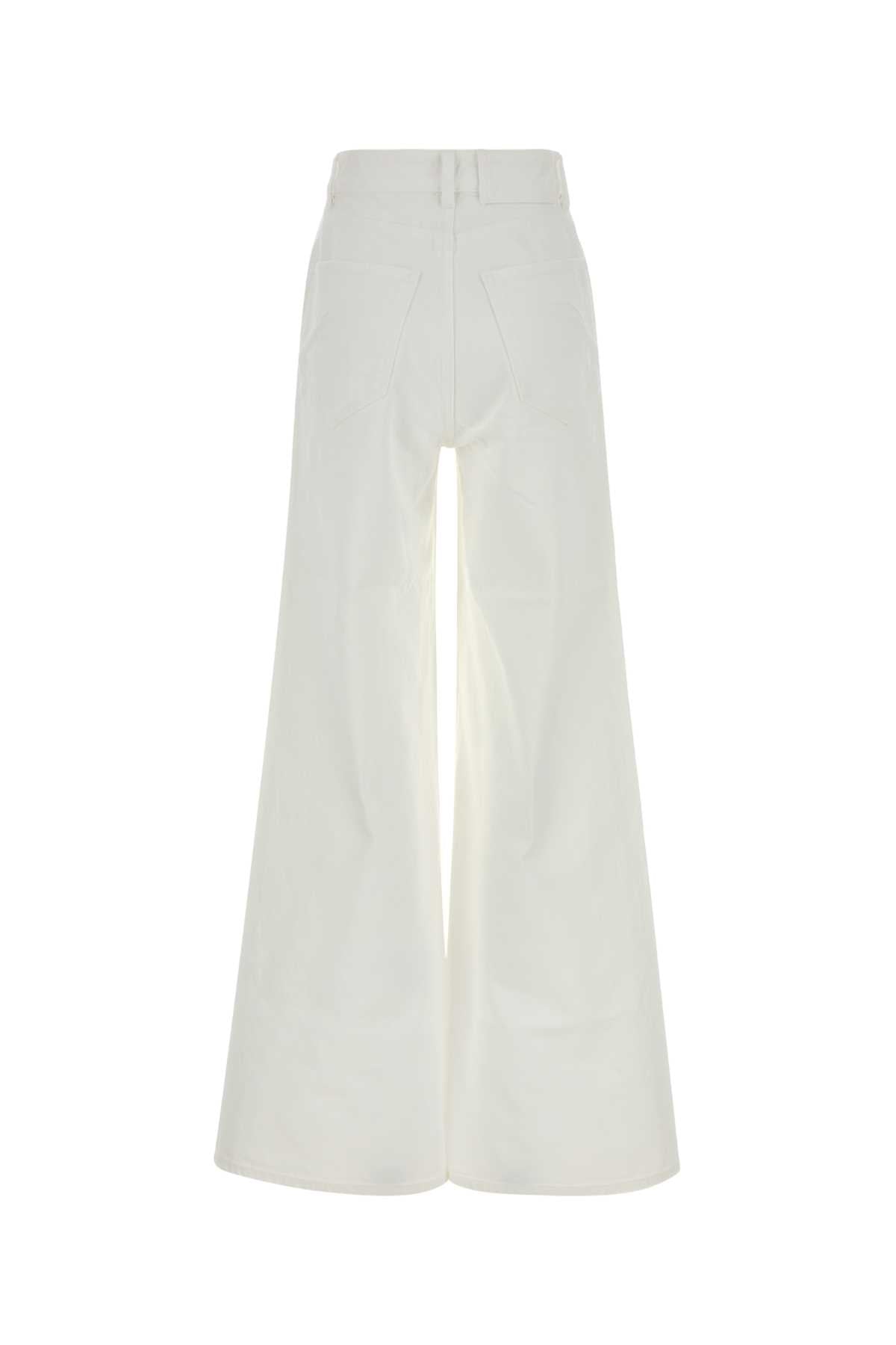 Alaia Women White Denim Wide-Leg Jeans ALAIA