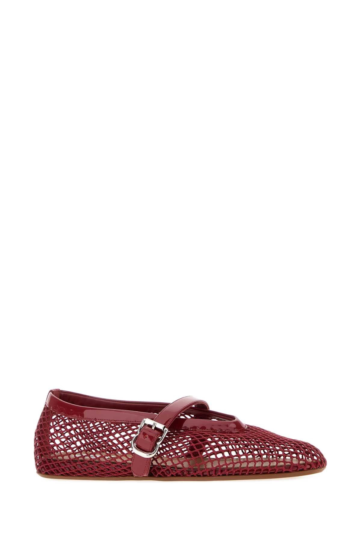 Alaia Women Burgundy Mesh Ballerinas ALAIA
