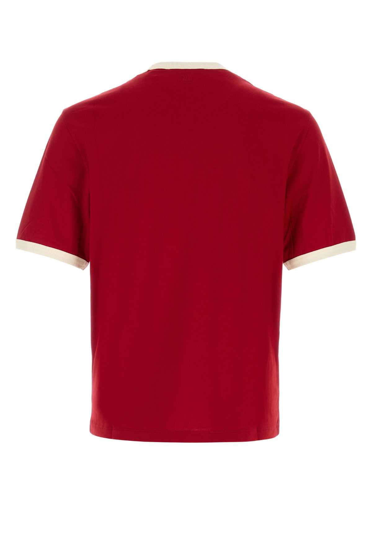 Ami Men Red Cotton T-Shirt AMI PARIS