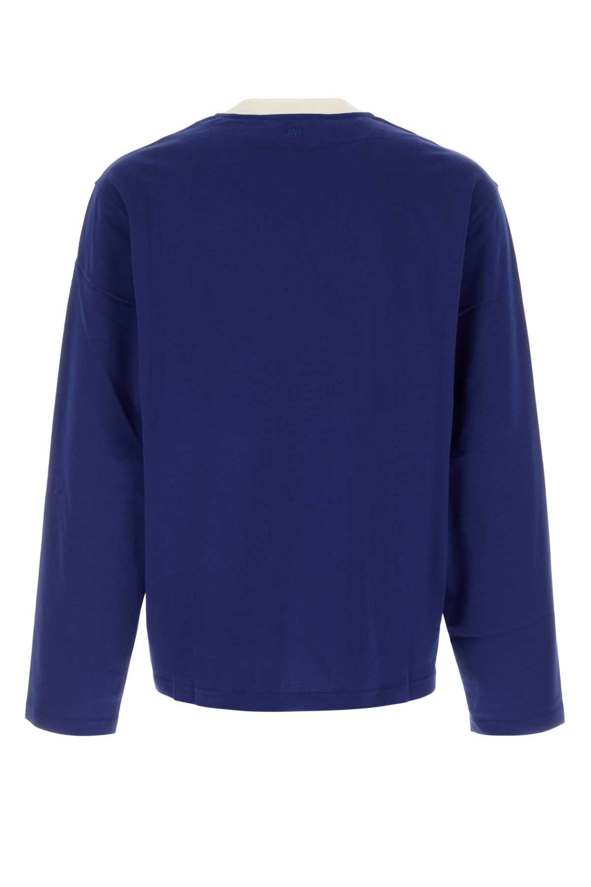 Ami Men Blue Cotton T-Shirt AMI PARIS