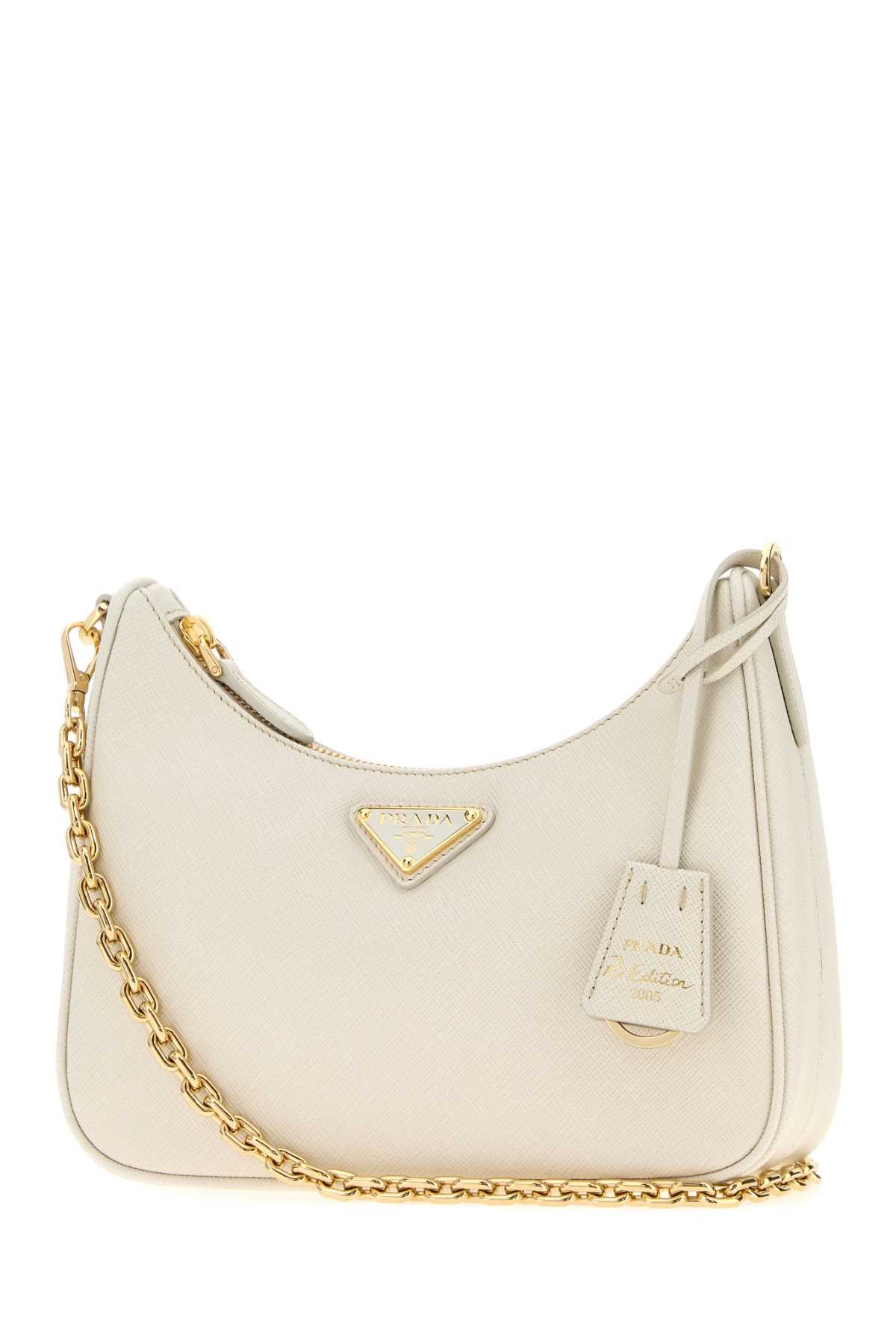 Prada Women Ivory Leather Re-Edition 2005 Shoulder Bag PRADA