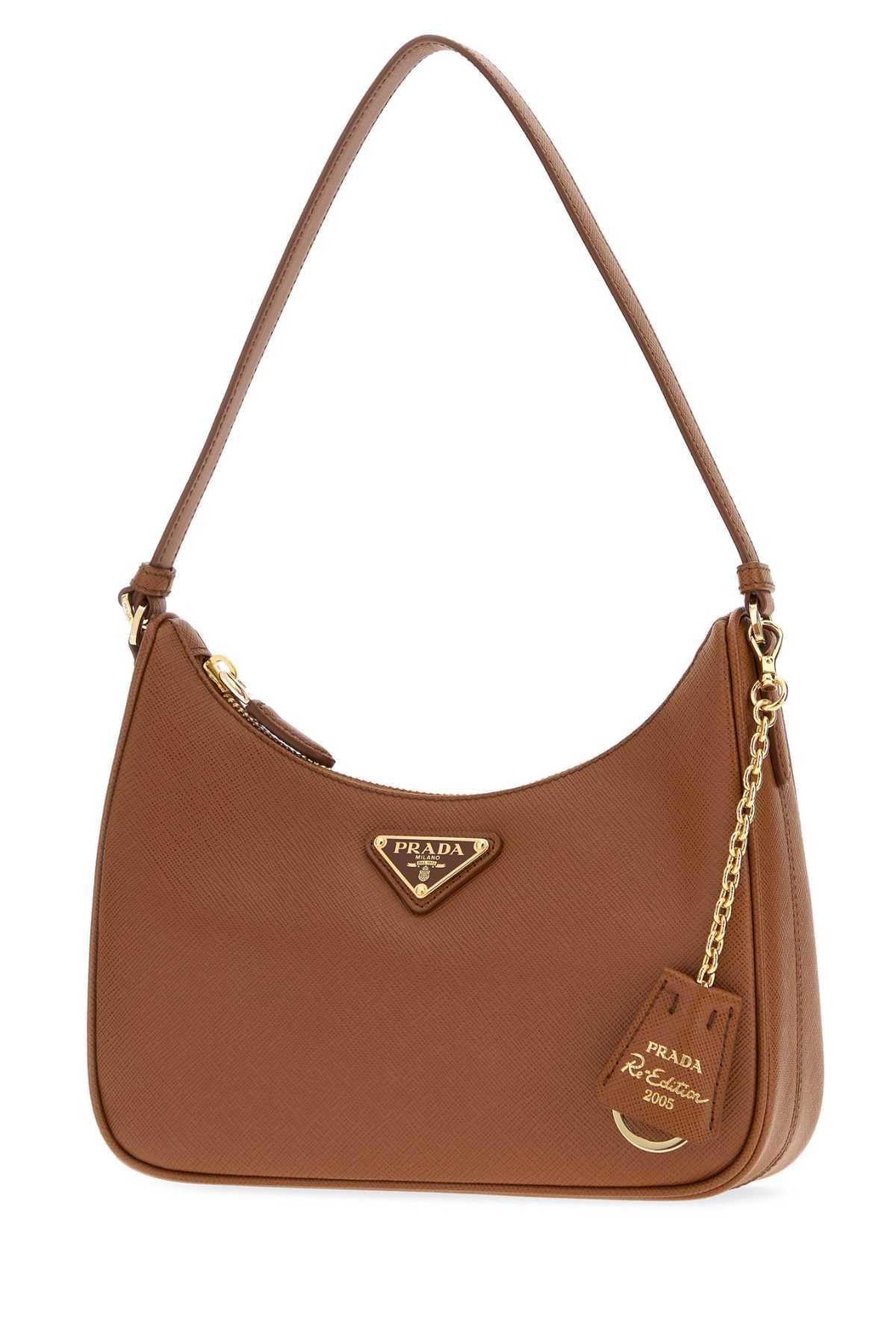 Prada Women Caramel Leather Prada Re-Edition 2005 Shoulder Bag PRADA