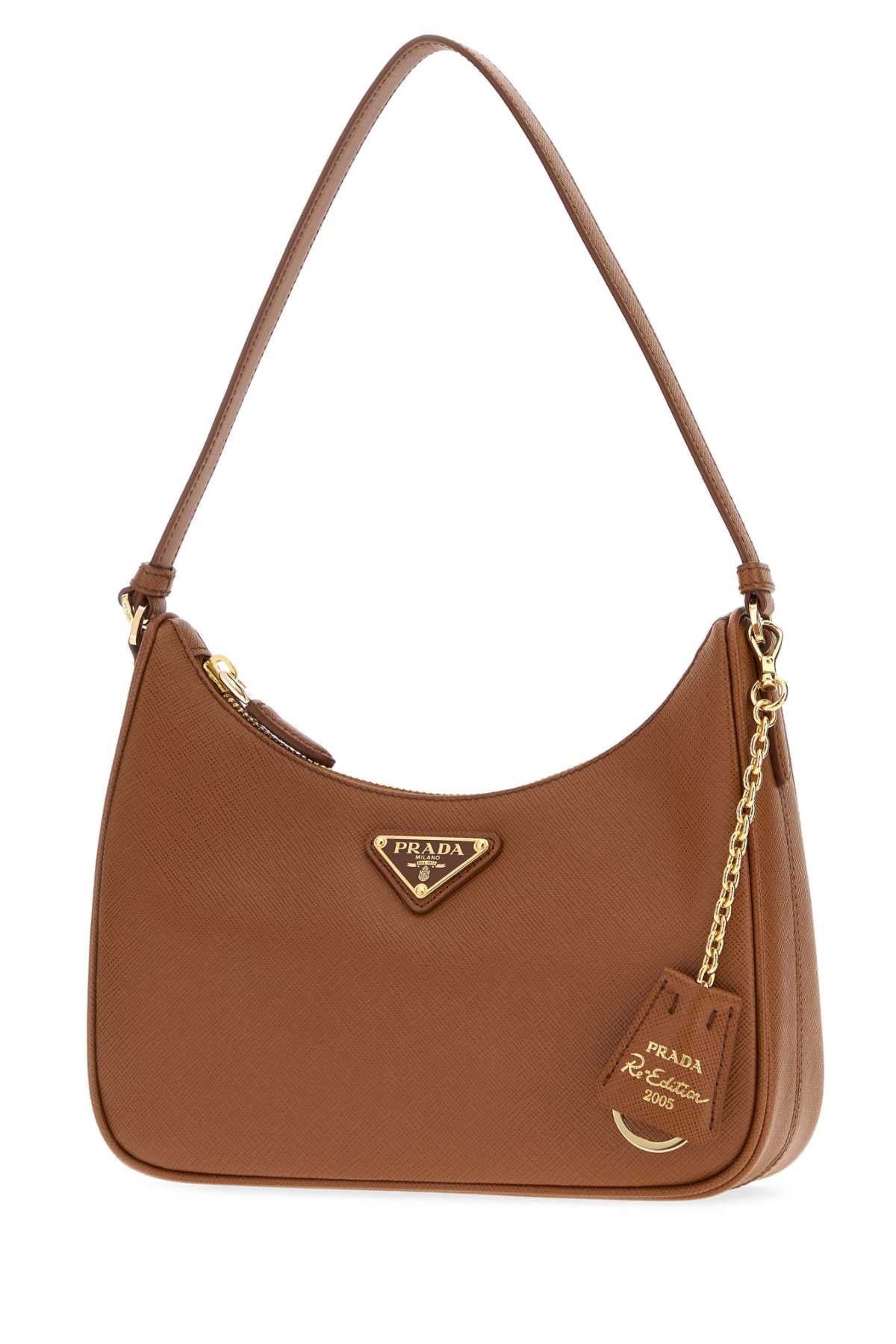 Prada Women Caramel Leather Prada Re-Edition 2005 Shoulder Bag PRADA