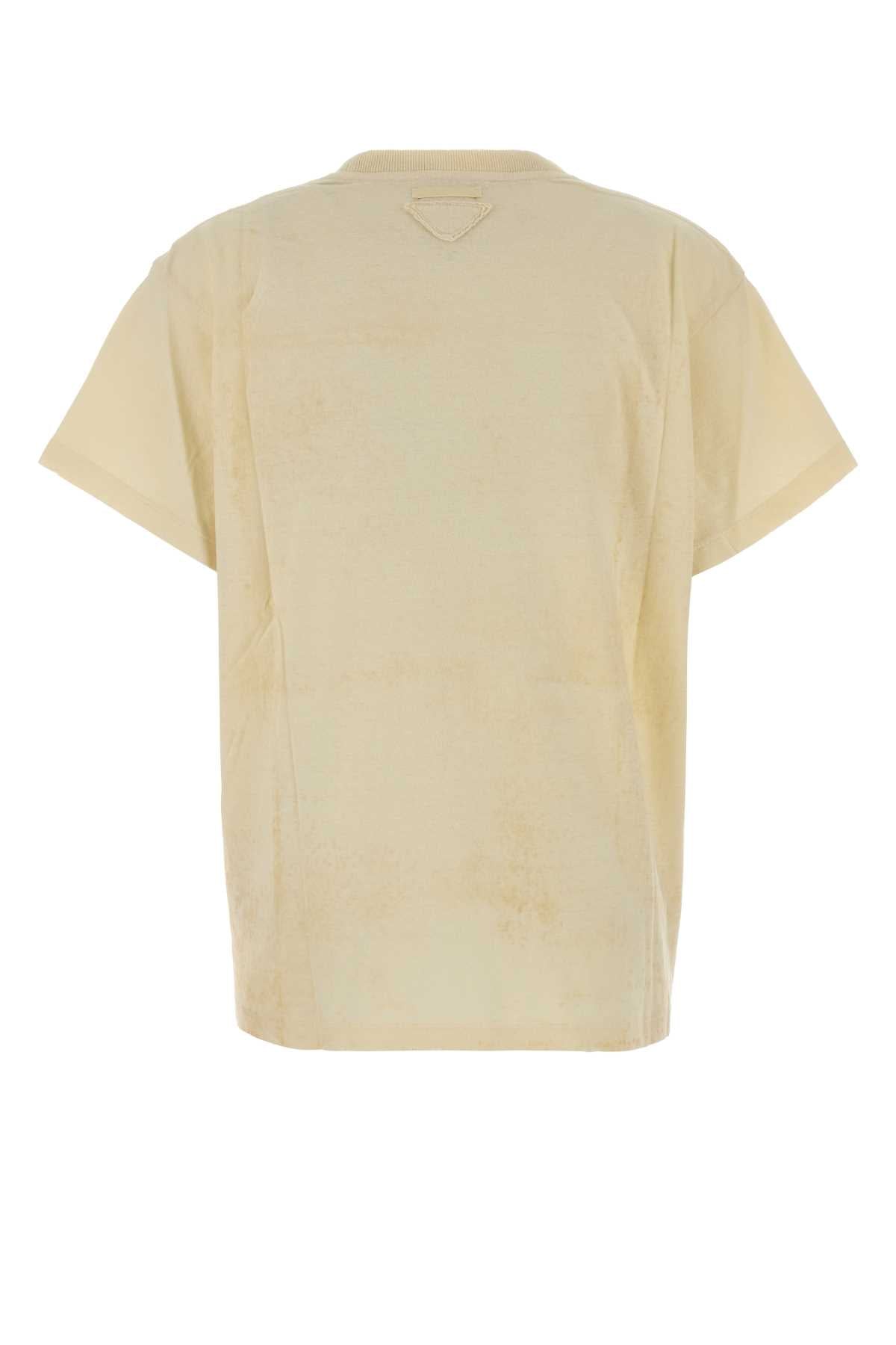 Prada Women Crema Cotton T-Shirt PRADA