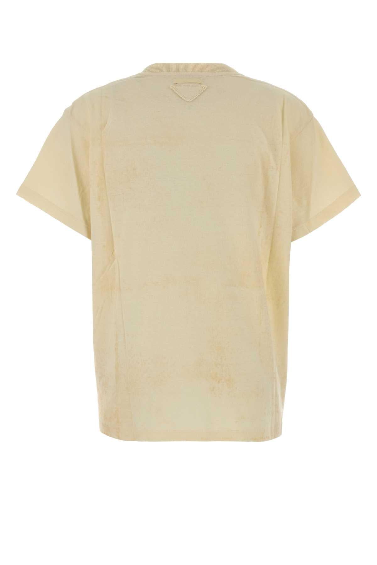 Prada Women Crema Cotton T-Shirt PRADA