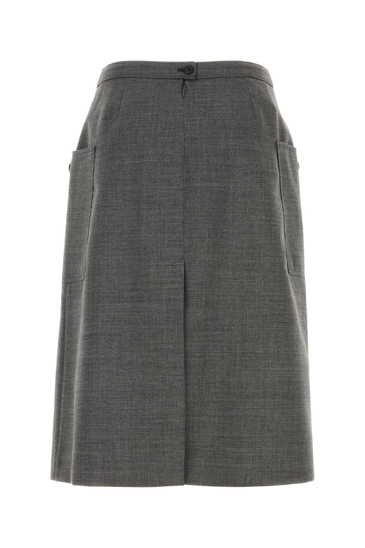 Prada Women Grey Wool Skirt PRADA