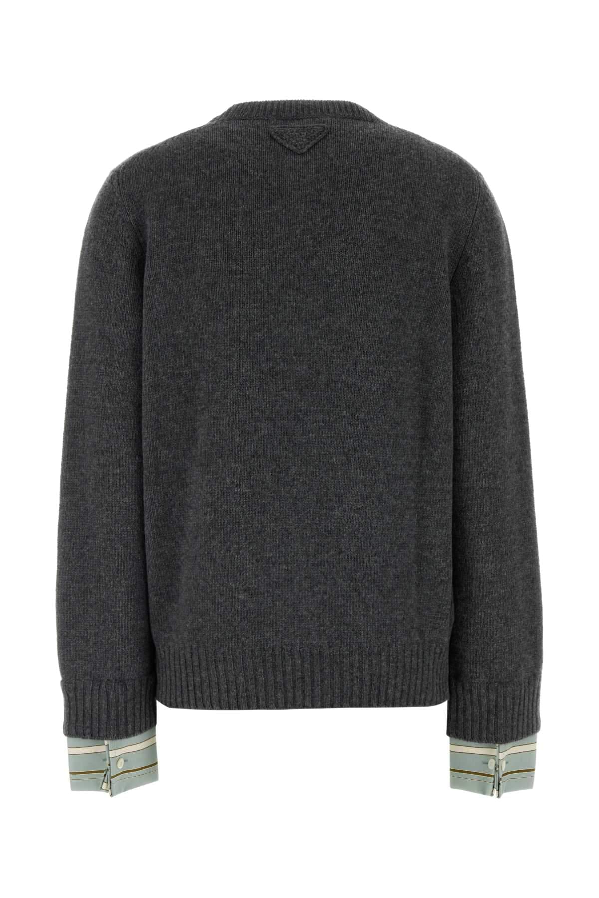 Prada Women Dark Grey Wool Blend Sweater PRADA
