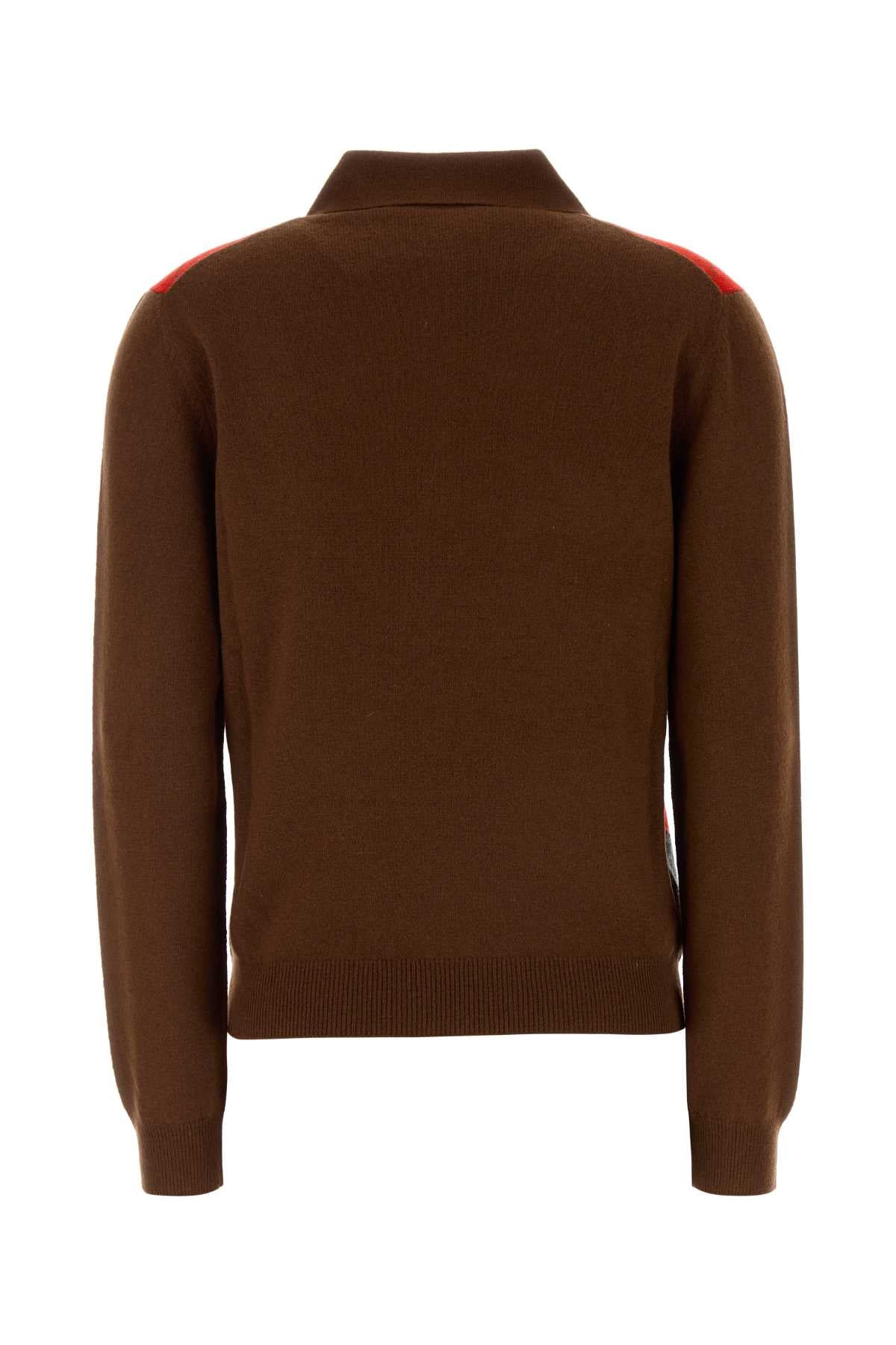 Prada Women Brown Cashmere Polo Shirt PRADA