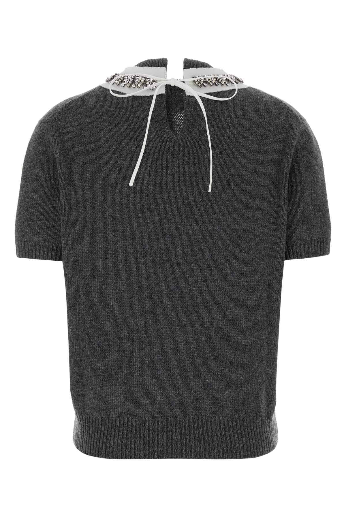 Prada Women Dark Grey Wool Blend Sweater PRADA