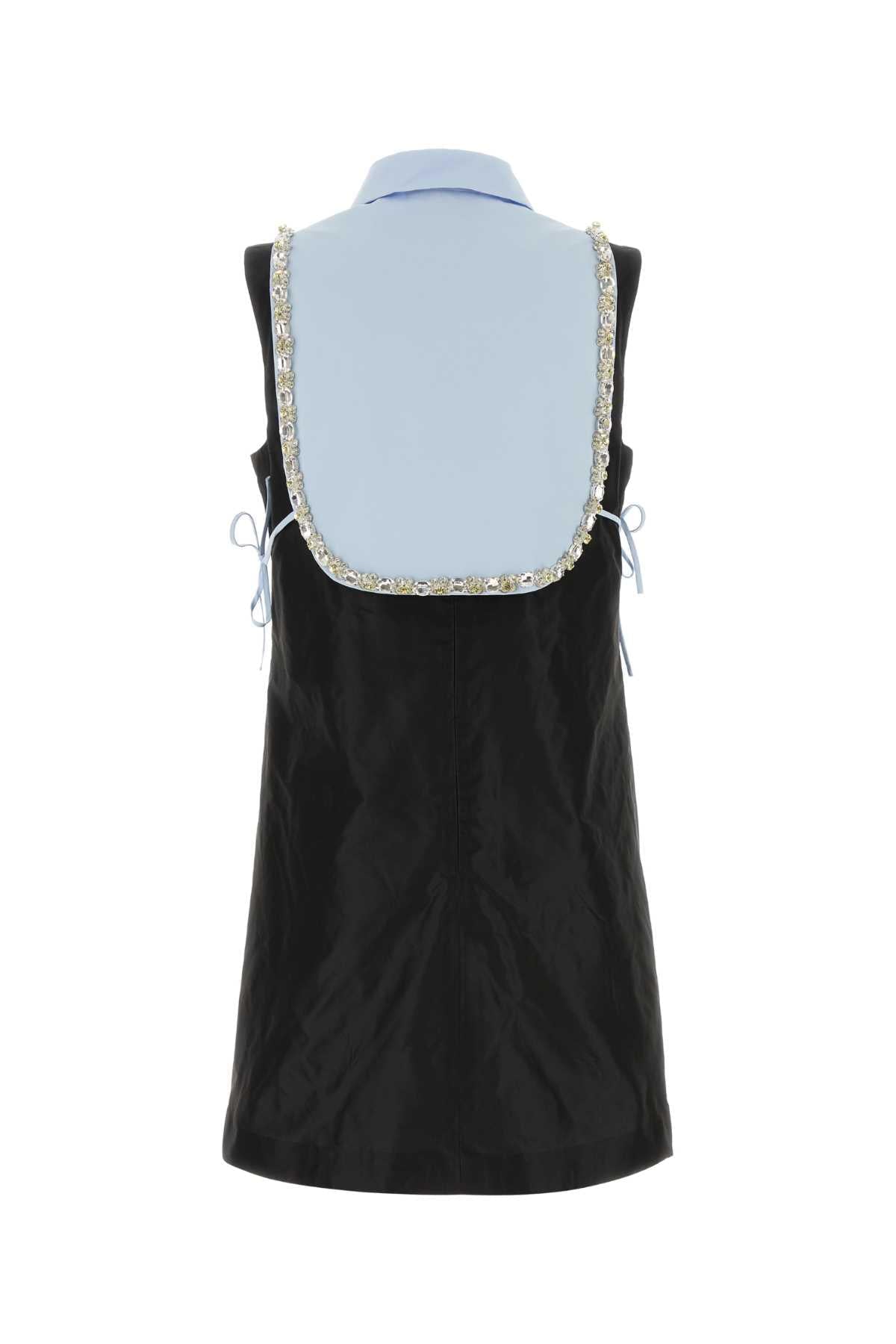 Prada Women Black Taffeta Mini Dress PRADA
