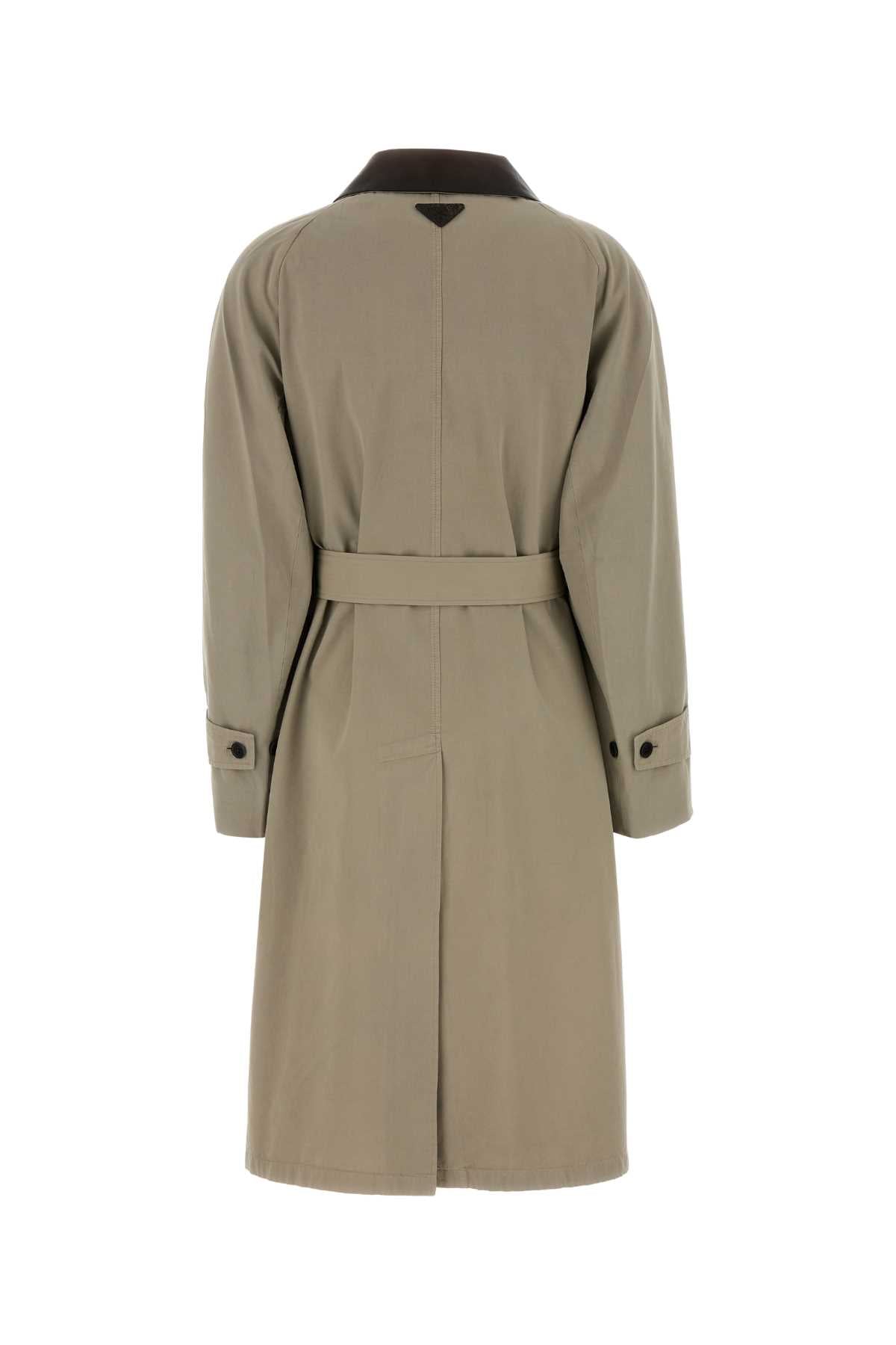 Prada Women Dove Grey Cotton Overcoat PRADA