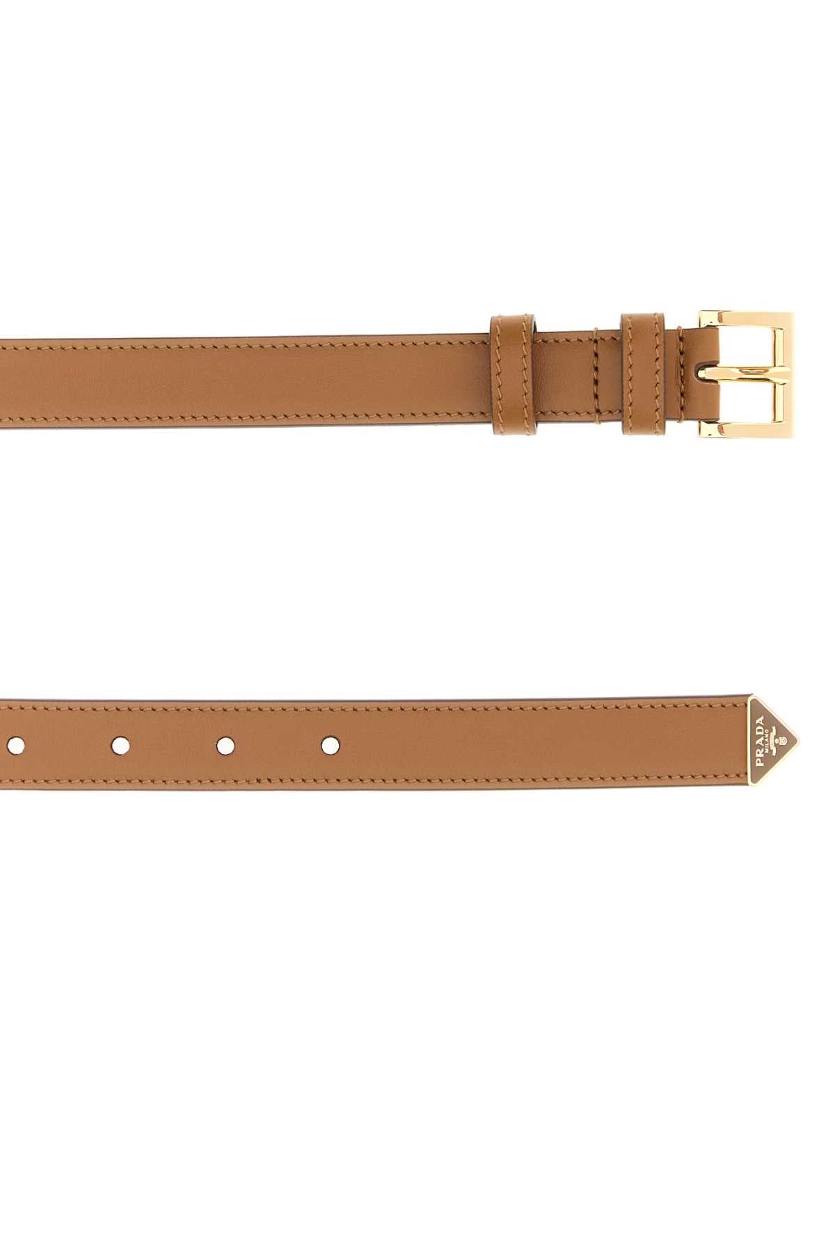 Prada Women Biscuit Leather Belt PRADA