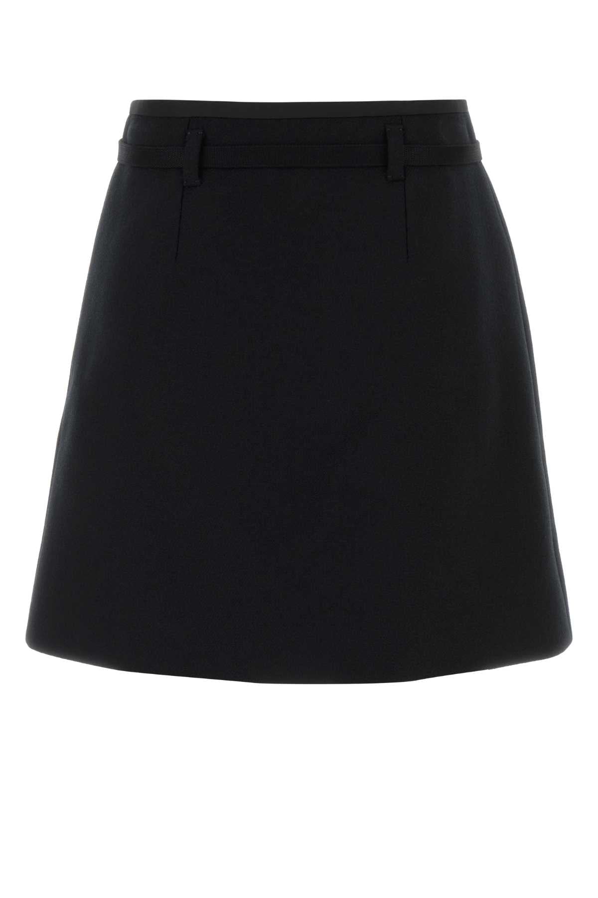 Prada Women Black Wool Mini Skirt PRADA