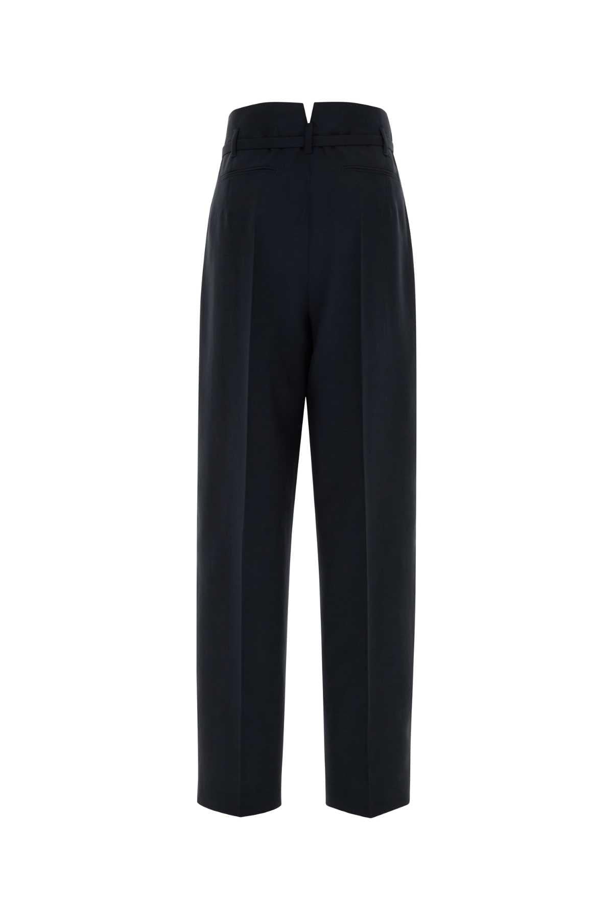 Prada Women Midnight Blue Wool Blend Palazzo Pant PRADA