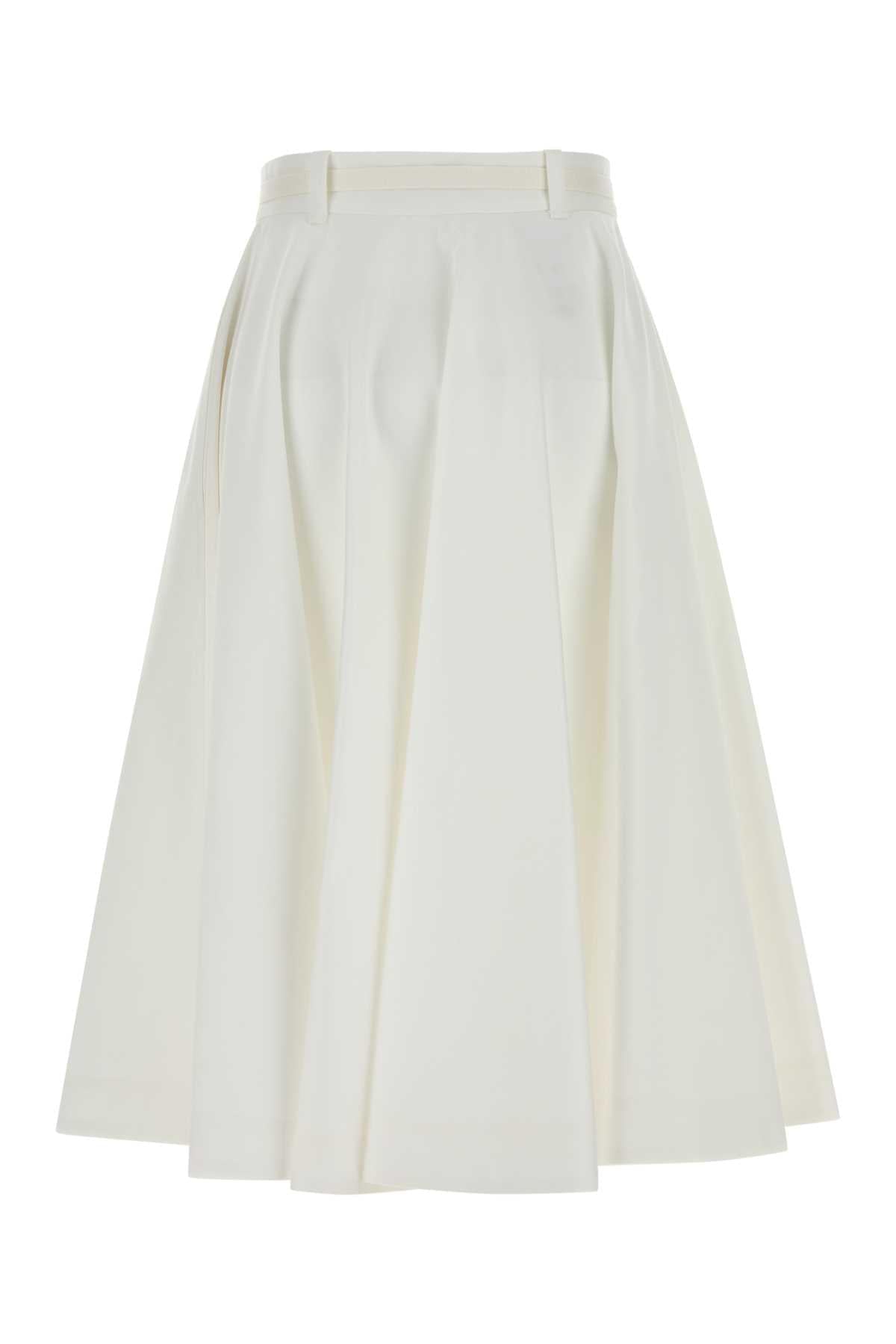 Prada Women White Twill Skirt PRADA