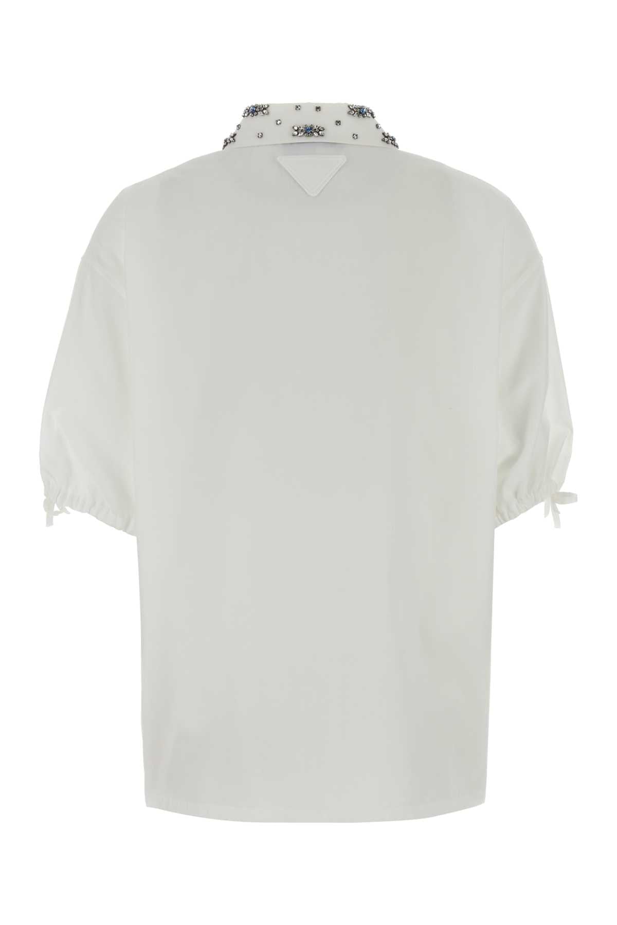 Prada Women White Poplin Shirt PRADA