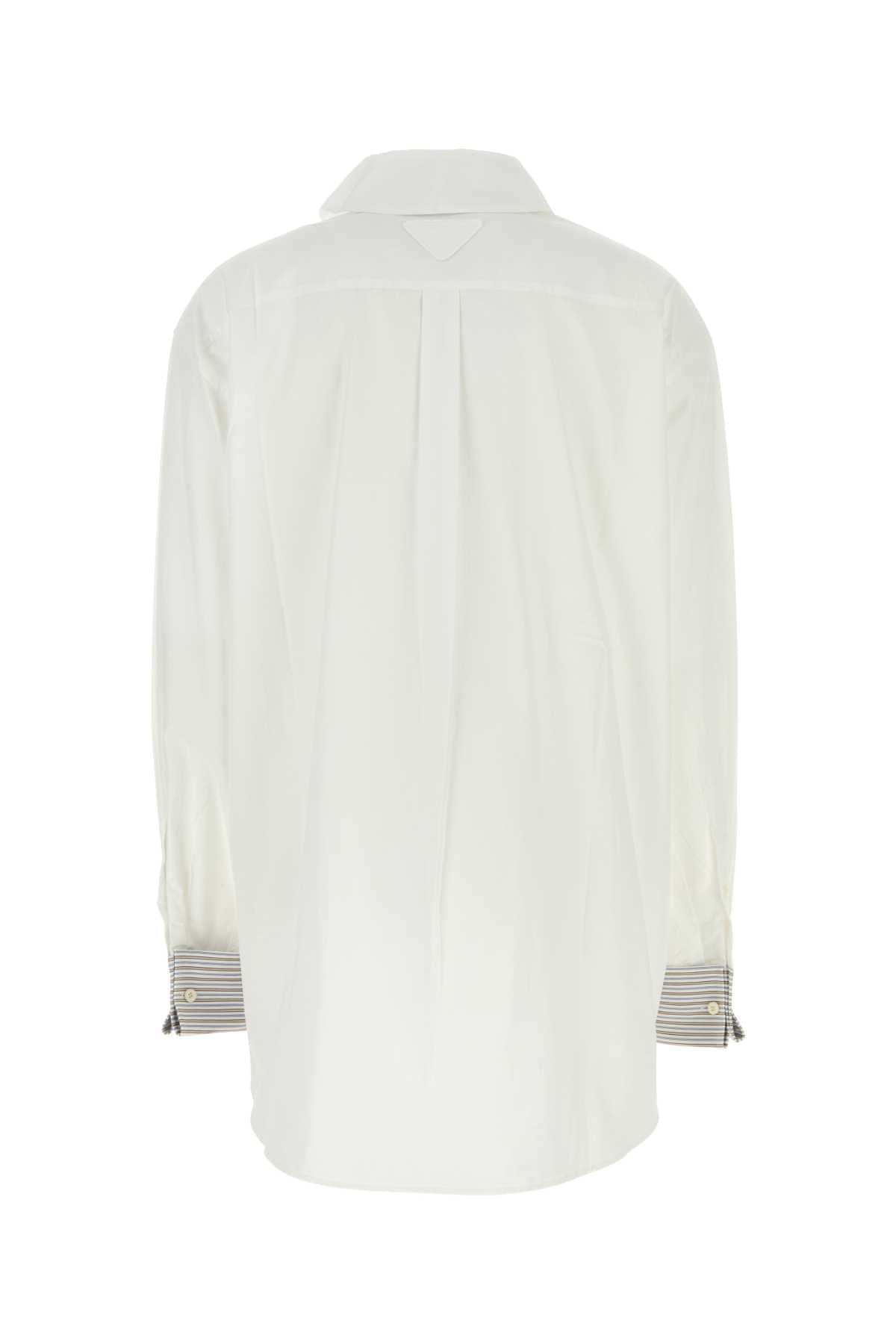 Prada Women White Poplin Shirt PRADA