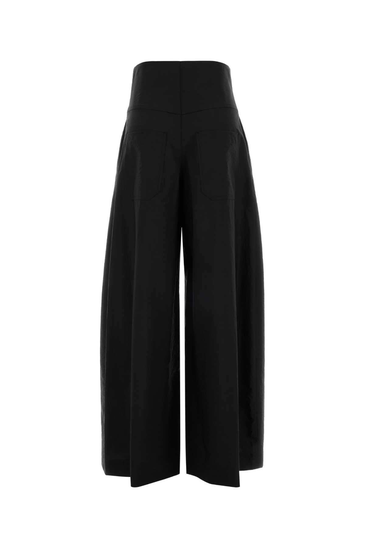 Brunello Cucinelli Women Black Cotton Blend Palazzo Pant BRUNELLO CUCINELLI