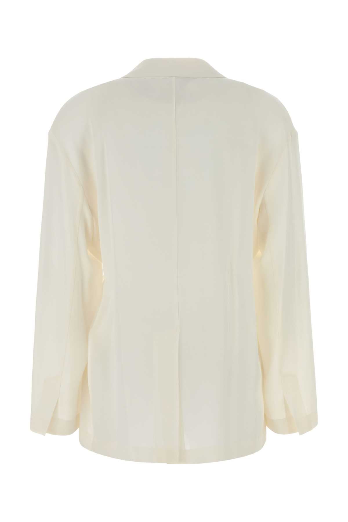 Brunello Cucinelli Women White Silk Blazer BRUNELLO CUCINELLI