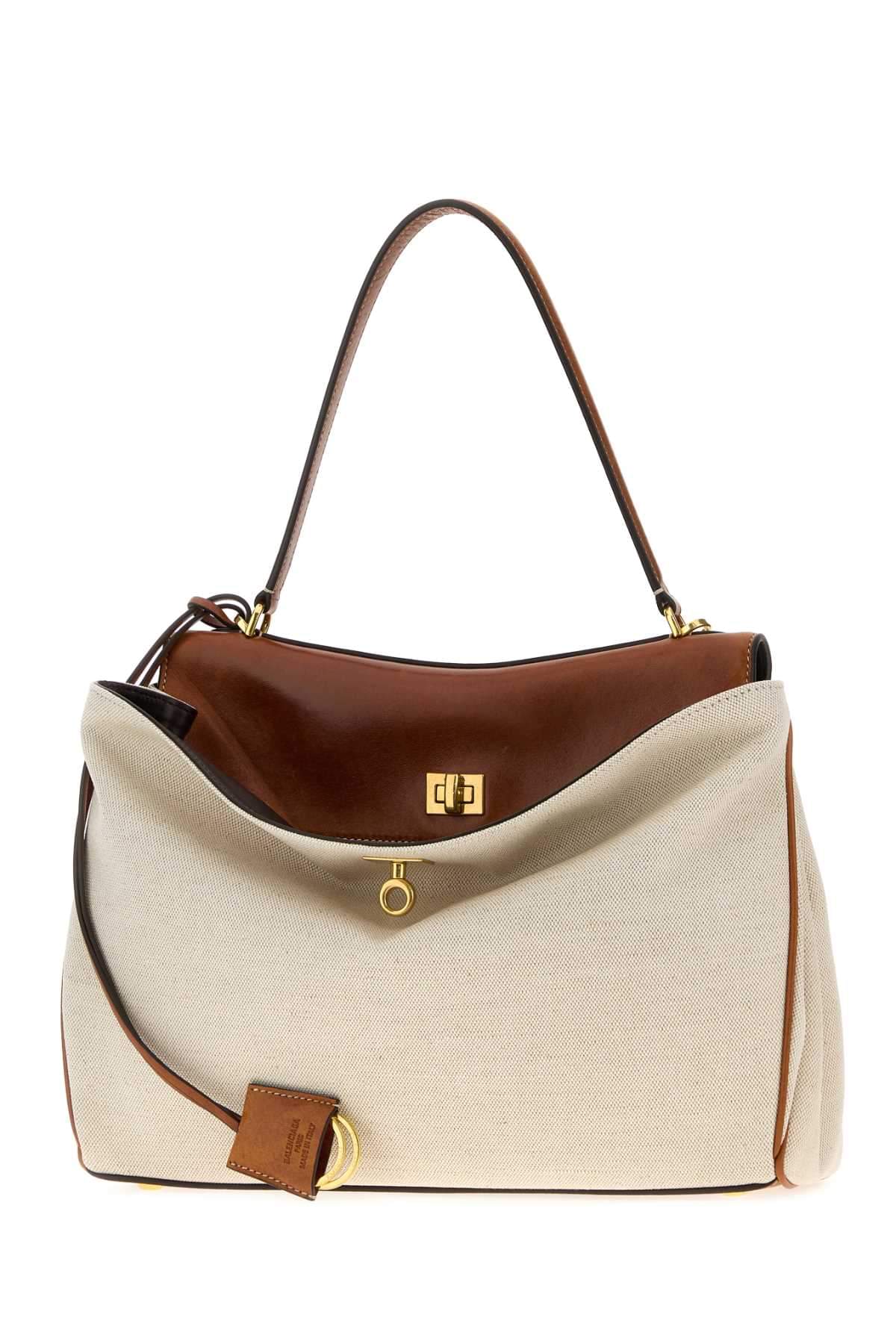 Balenciaga Women Sand Canvas Medium Rodeo Handbag BALENCIAGA