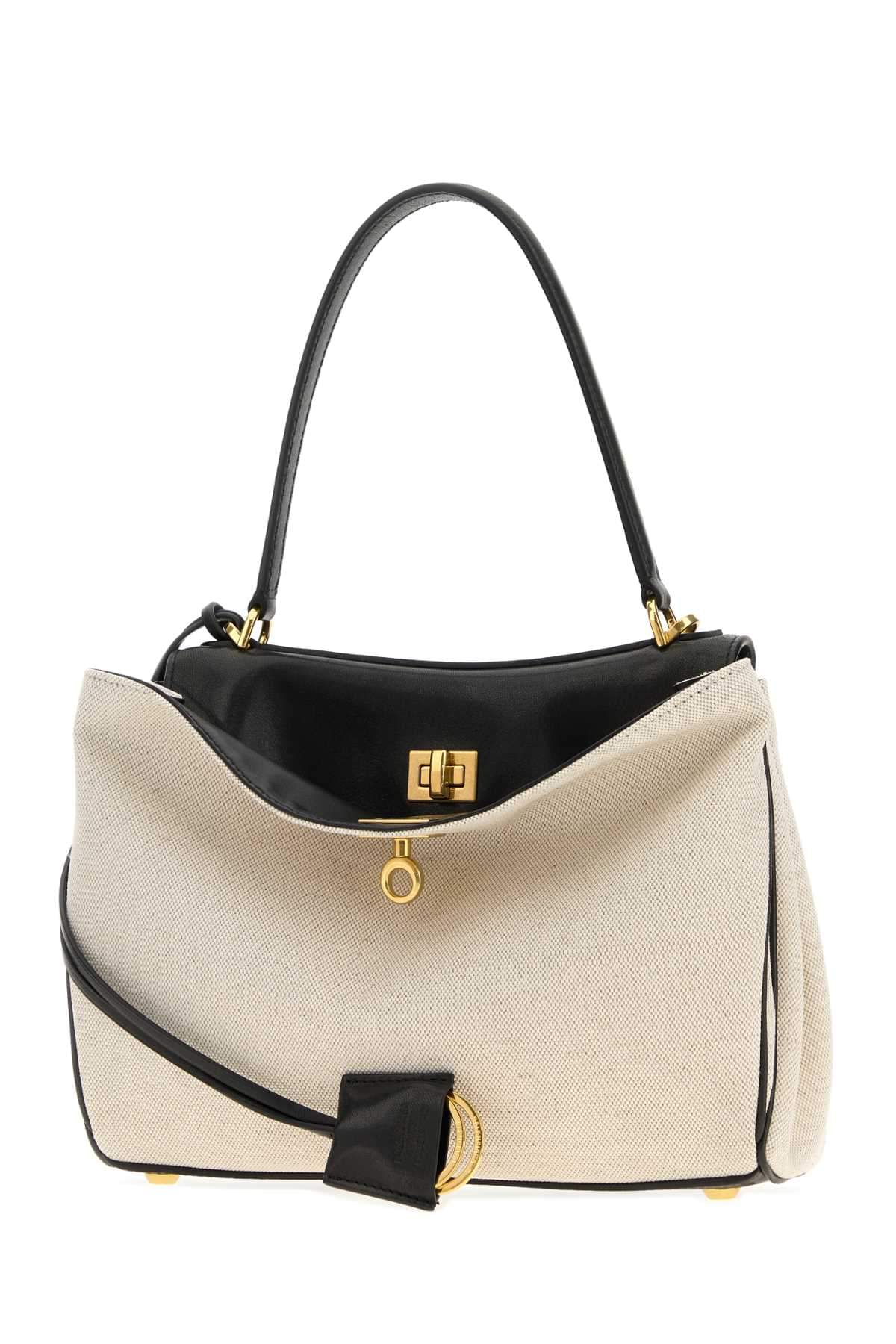 Balenciaga Women Two-Tone Canvas And Leather Small Rodeo Handbag BALENCIAGA