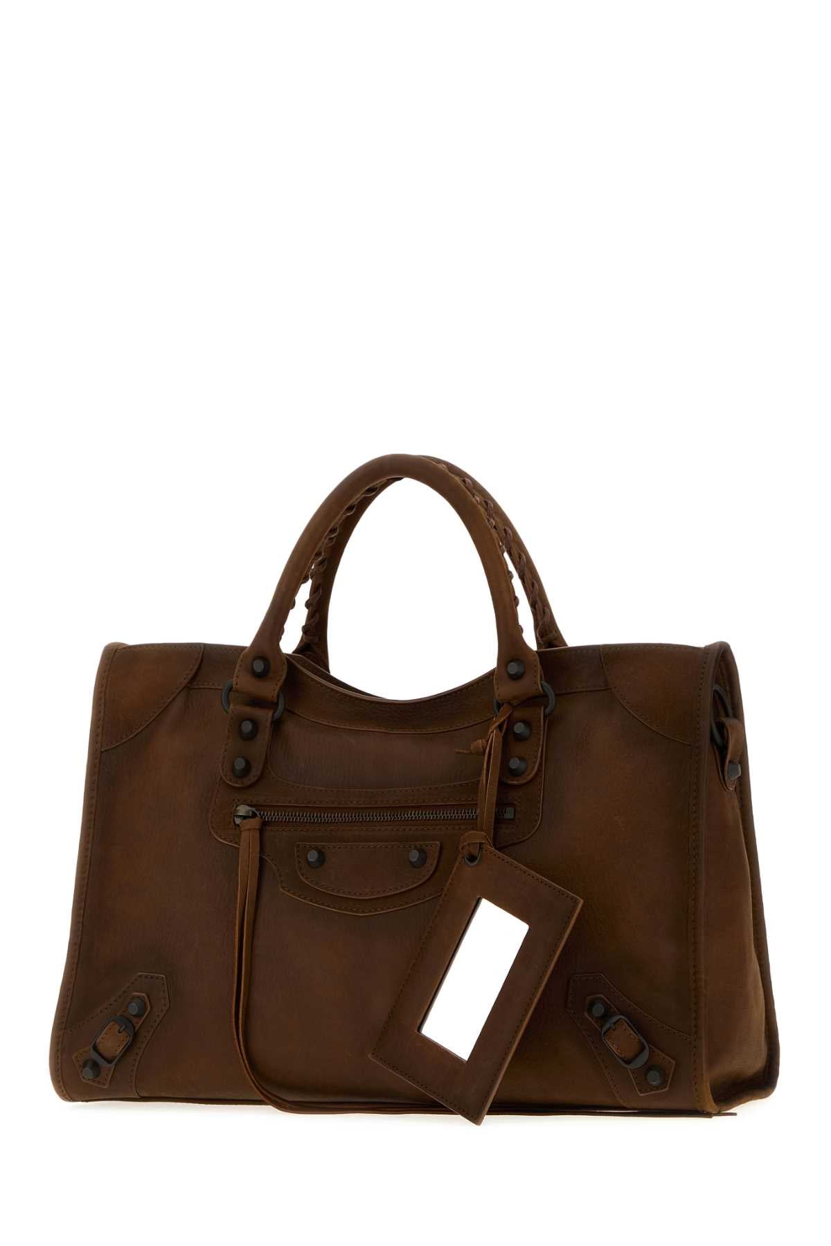 Balenciaga Women Brown Leather Medium Le City Handbag BALENCIAGA